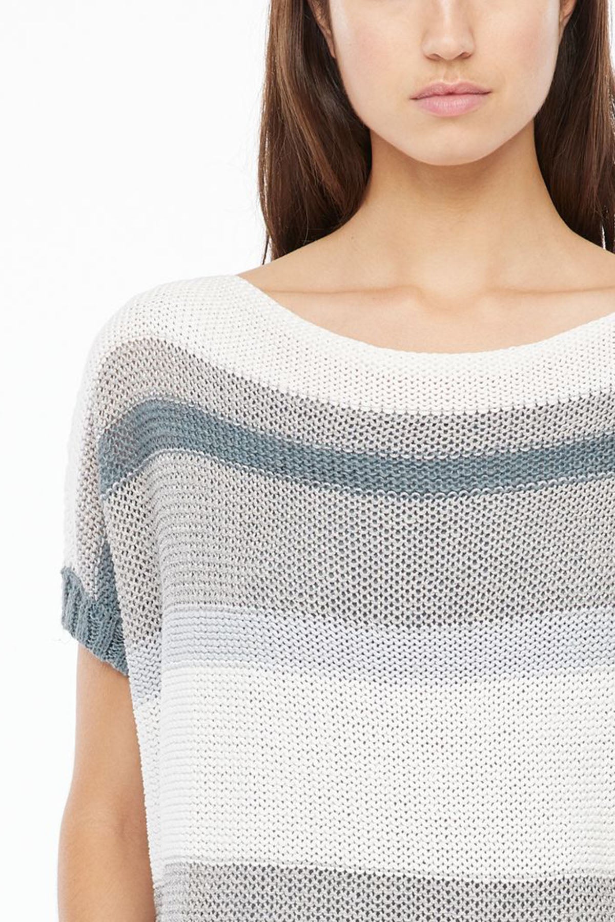 Sarah Pacini Geniş Kesim Ketenli Kayık Yaka Örme Triko-Libas Trendy Fashion Store