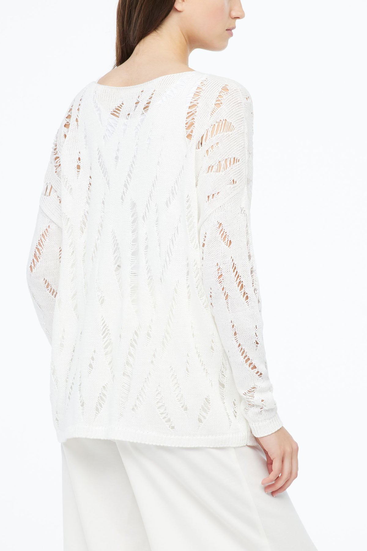 Sarah Pacini Geniş Kesim Kayık Yaka Örme Triko-Libas Trendy Fashion Store