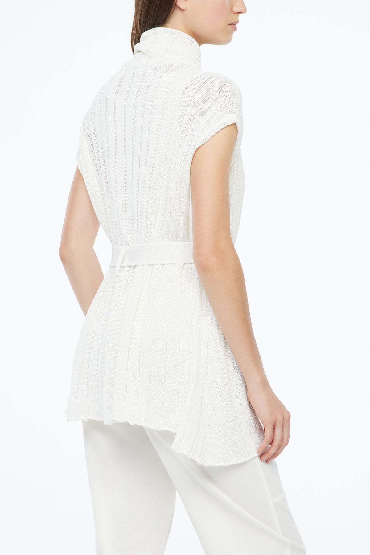 Sarah Pacini Belden Kuşaklı Ketenli Triko Ceket-Libas Trendy Fashion Store