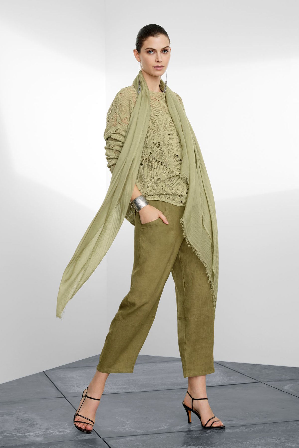 Sarah Pacini Geniş Kesim Keten Pantolon-Libas Trendy Fashion Store