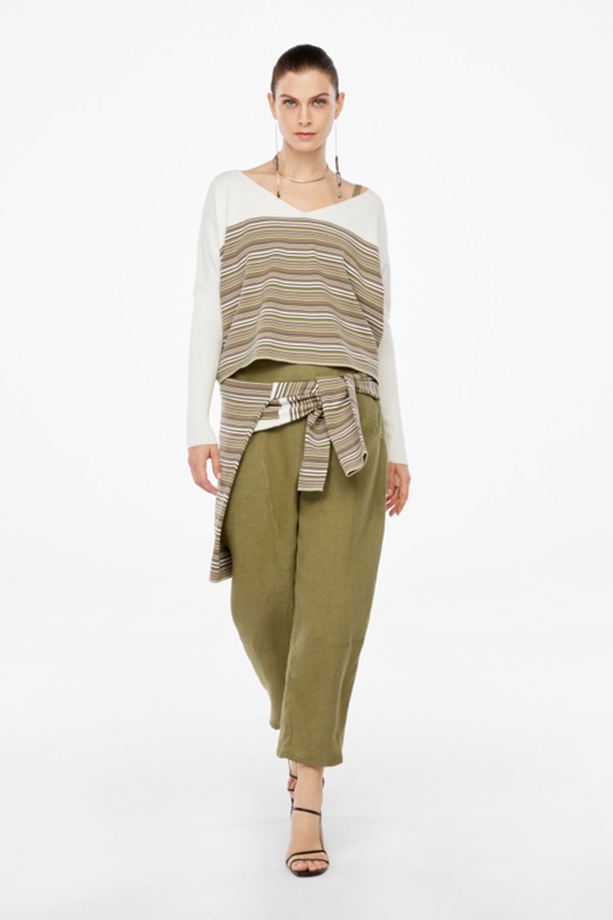 Sarah Pacini Geniş Kesim Keten Pantolon-Libas Trendy Fashion Store