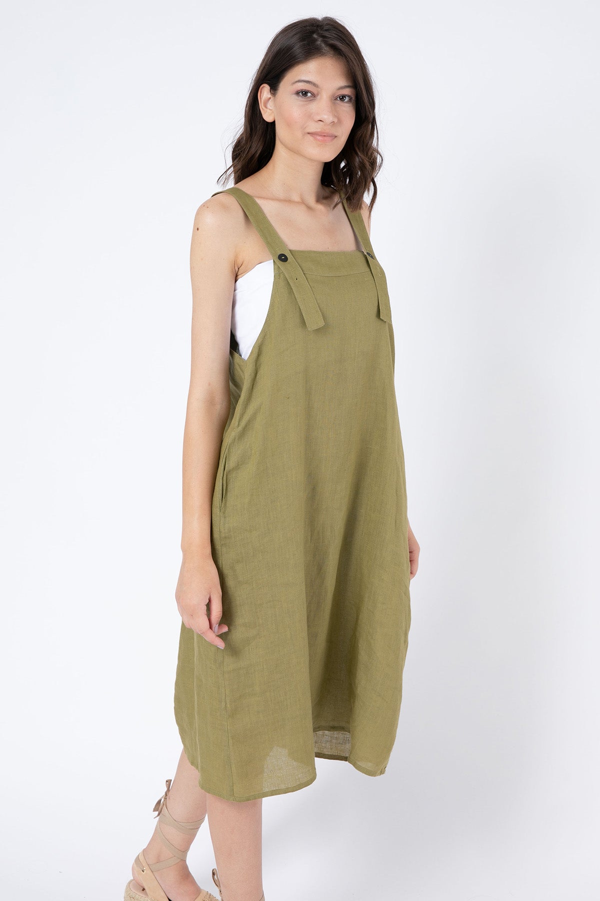 Sarah Pacini Keten Elbise-Libas Trendy Fashion Store