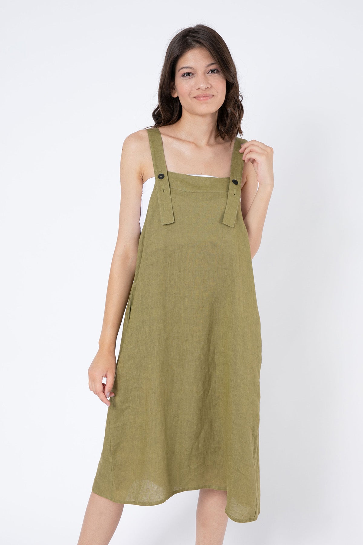 Sarah Pacini Keten Elbise-Libas Trendy Fashion Store