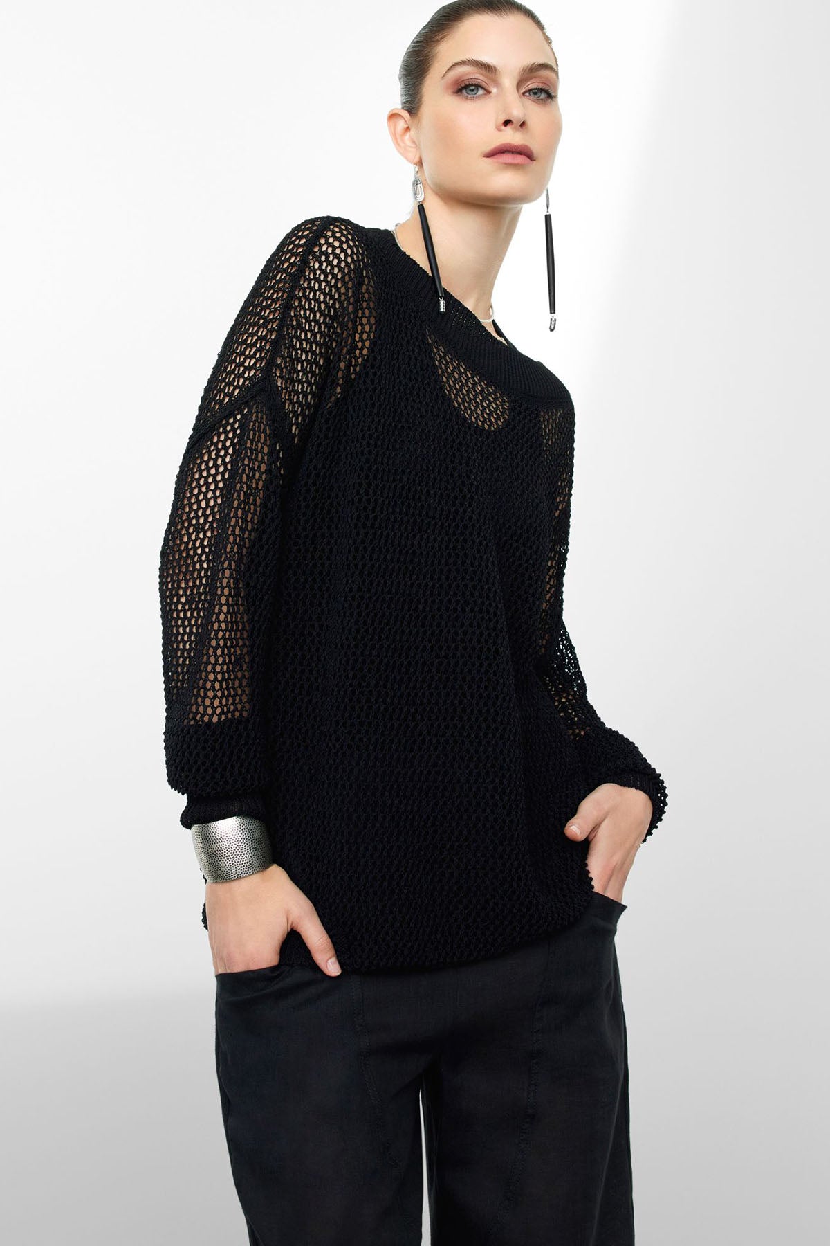 Sarah Pacini Geniş Kesim Keten Pantolon-Libas Trendy Fashion Store