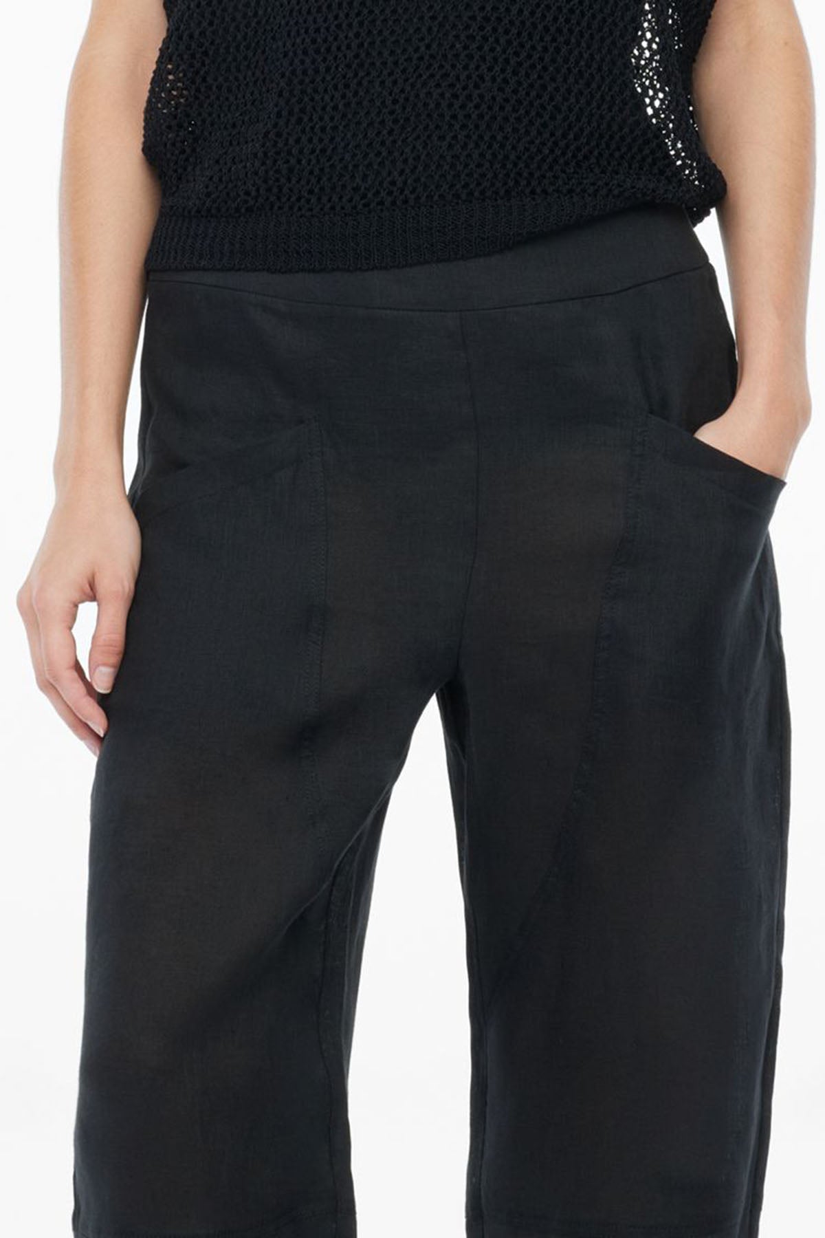 Sarah Pacini Geniş Kesim Keten Pantolon-Libas Trendy Fashion Store