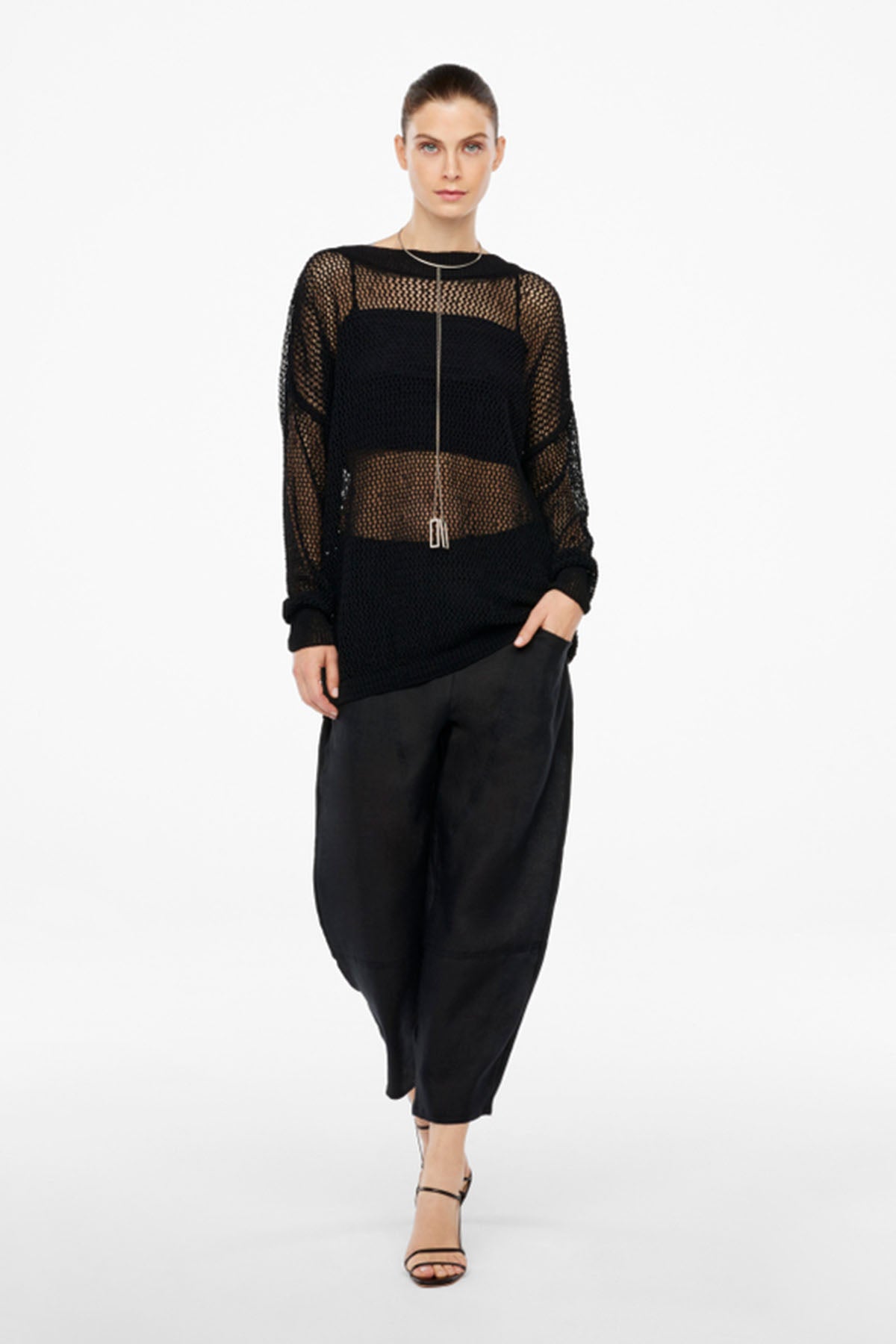 Sarah Pacini Geniş Kesim Keten Pantolon-Libas Trendy Fashion Store