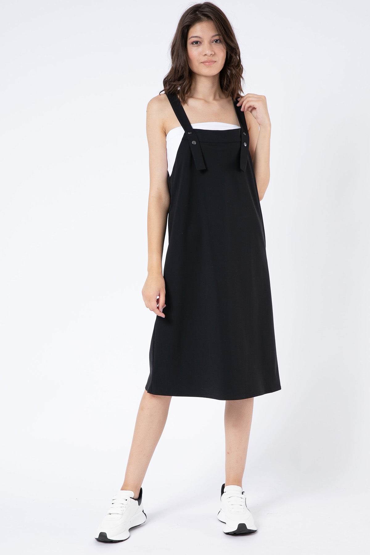 Sarah Pacini Askılı Streç Midi Elbise-Libas Trendy Fashion Store