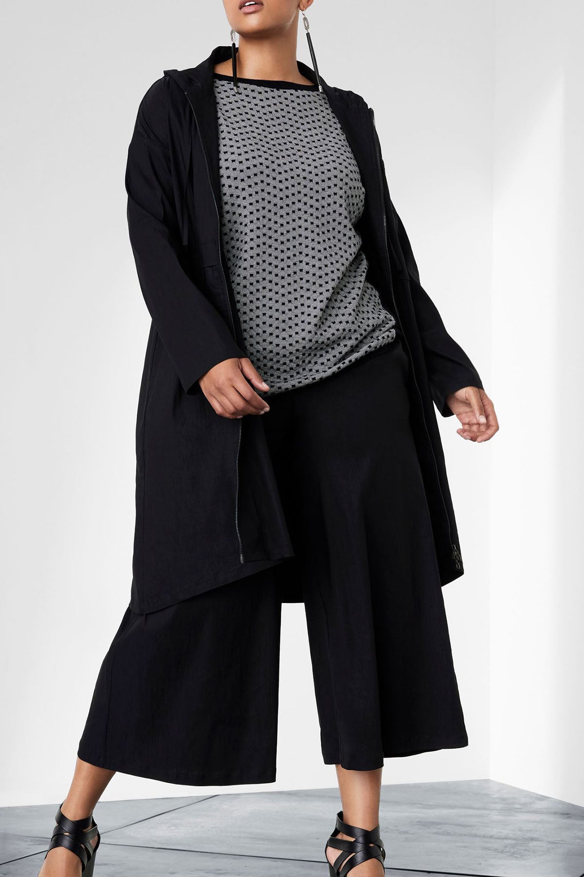 Sarah Pacini Geniş Kesim Streç Keten Crop Pantolon-Libas Trendy Fashion Store