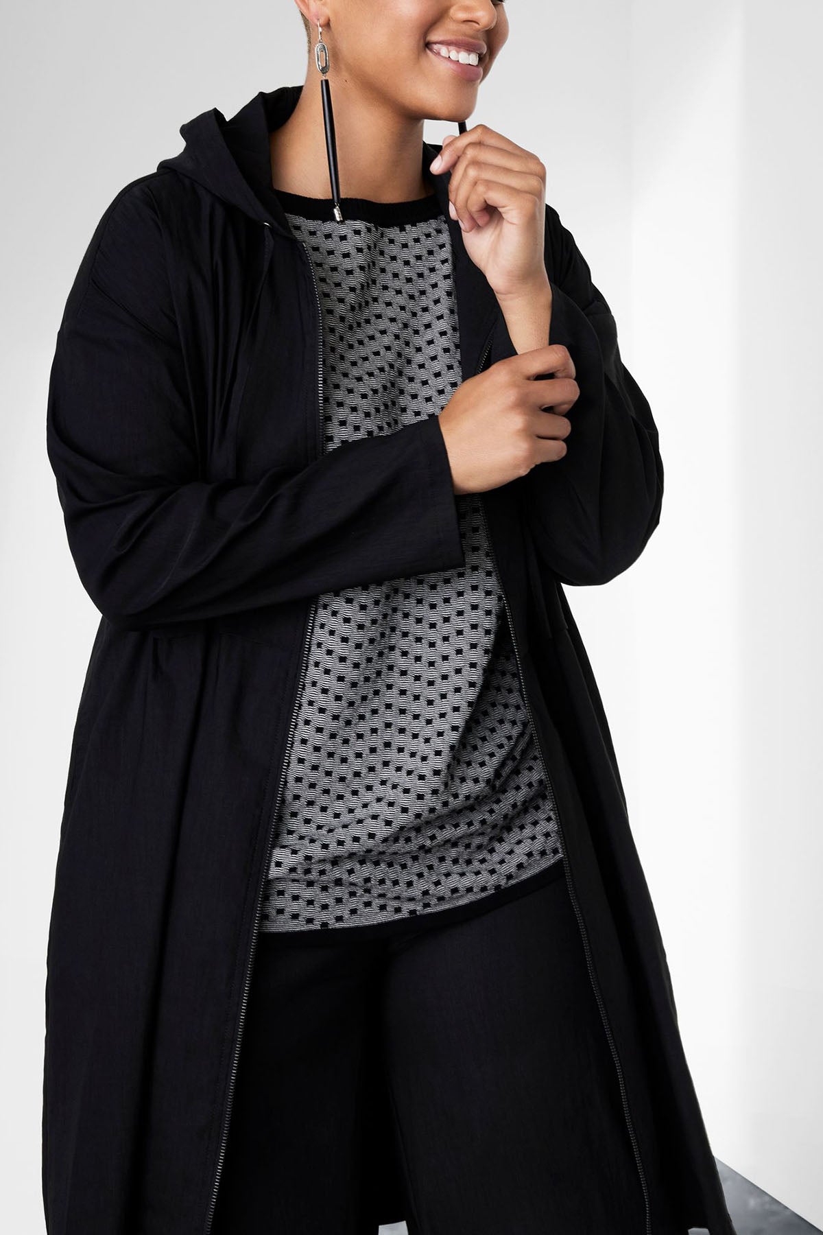 Sarah Pacini Geniş Kesim Streç Keten Crop Pantolon-Libas Trendy Fashion Store