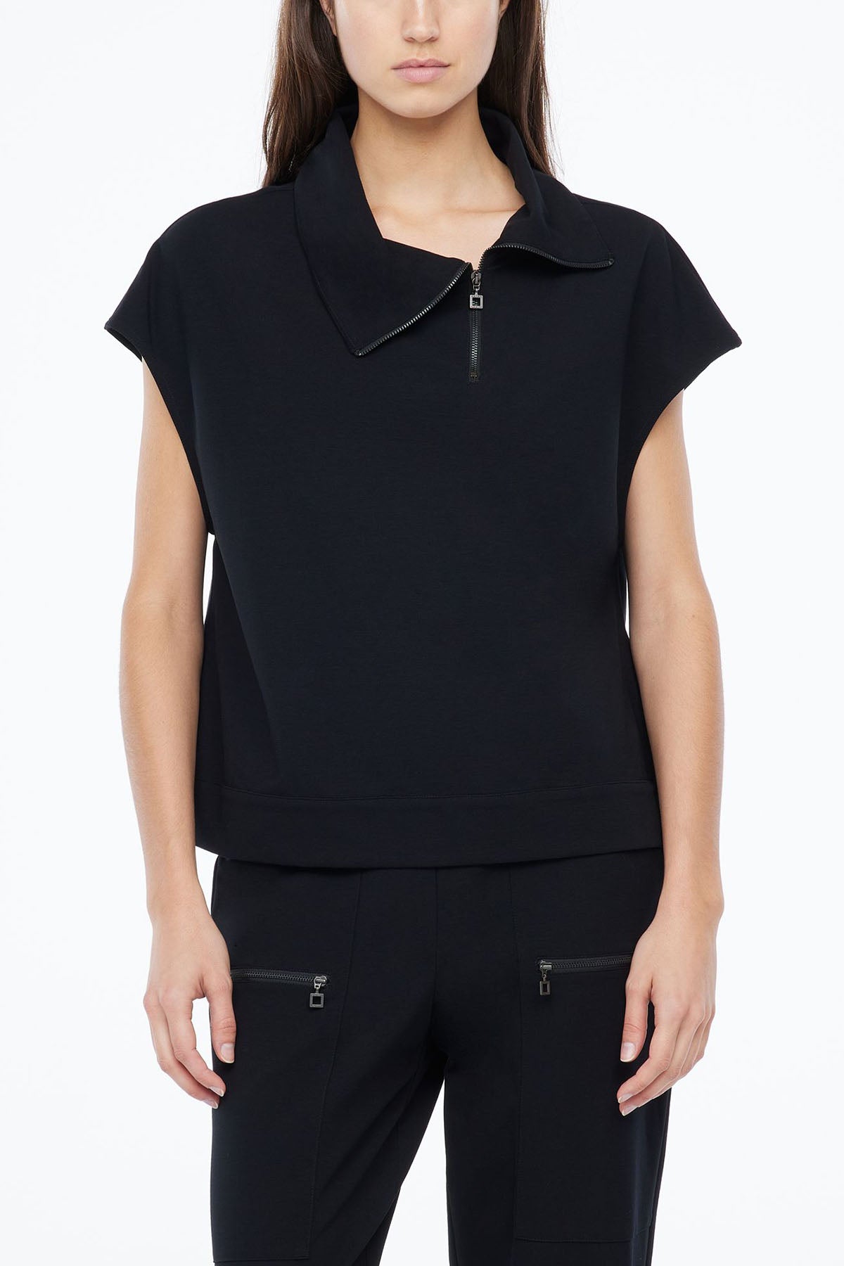 Sarah Pacini Geniş Kesim Fermuarlı Yaka Streç Bluz-Libas Trendy Fashion Store