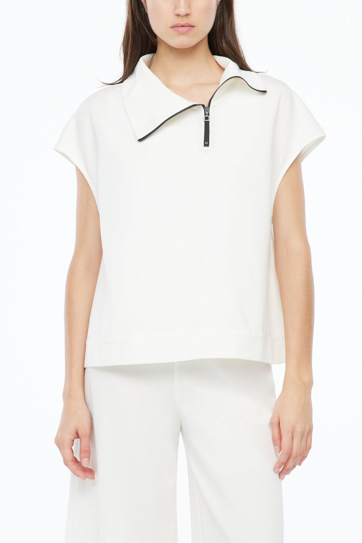 Sarah Pacini Geniş Kesim Fermuarlı Yaka Streç Bluz-Libas Trendy Fashion Store