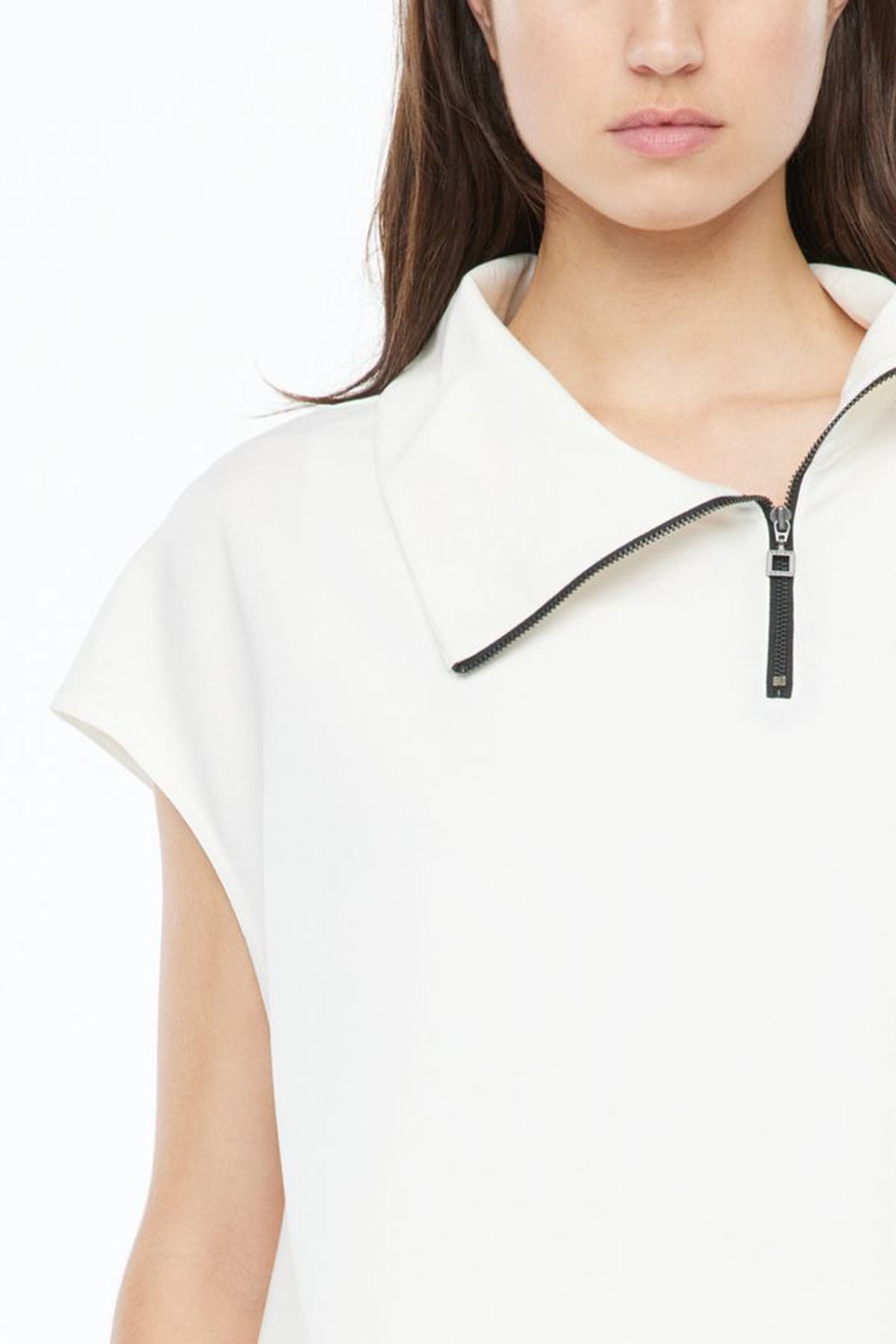 Sarah Pacini Geniş Kesim Fermuarlı Yaka Streç Bluz-Libas Trendy Fashion Store