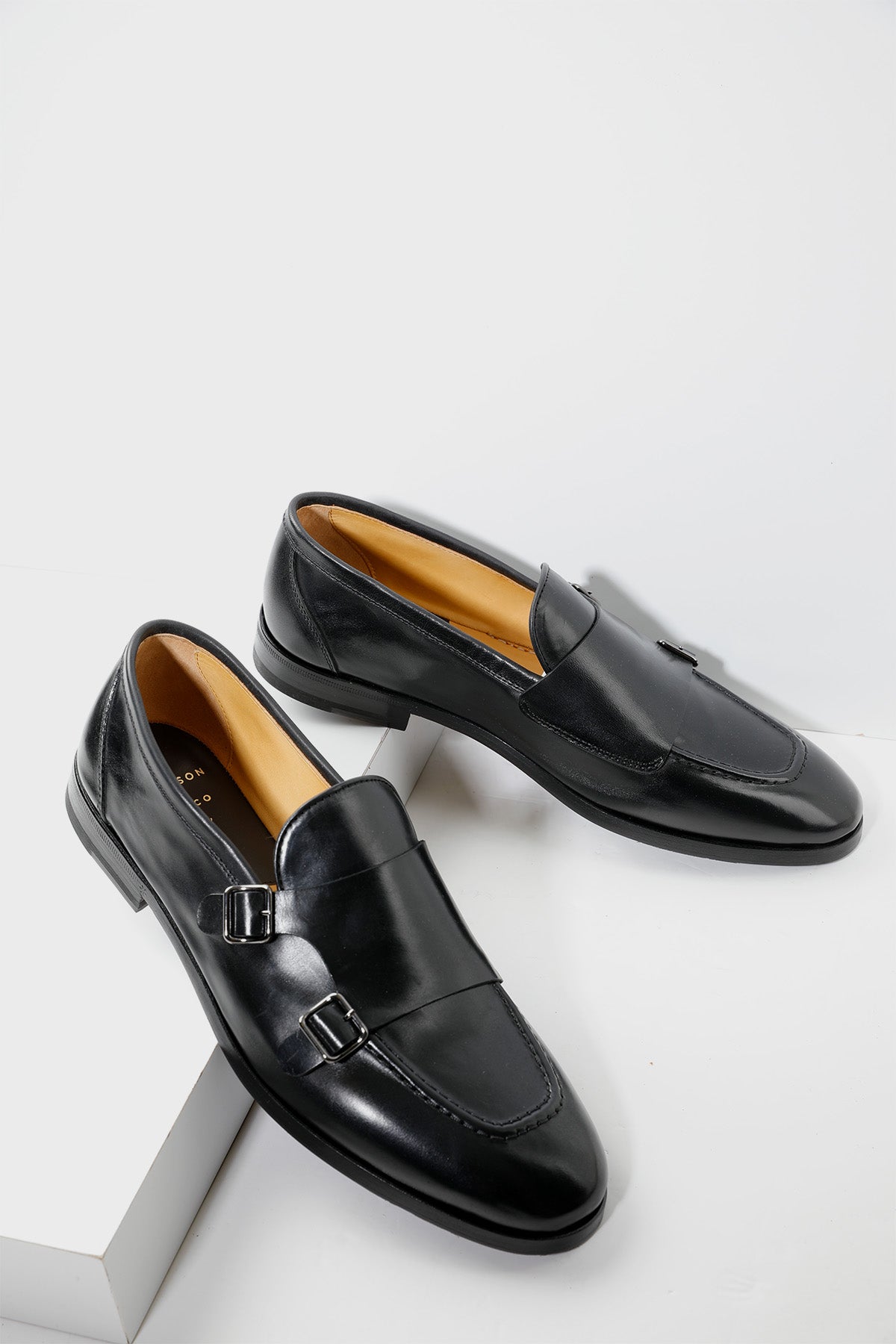 Henderson Çift Tokalı Deri Monk Loafer Ayakkabı-Libas Trendy Fashion Store