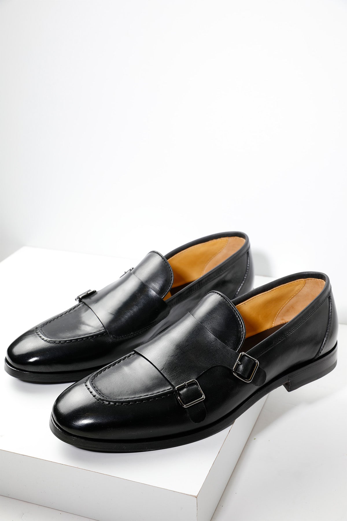 Henderson Çift Tokalı Deri Monk Loafer Ayakkabı-Libas Trendy Fashion Store