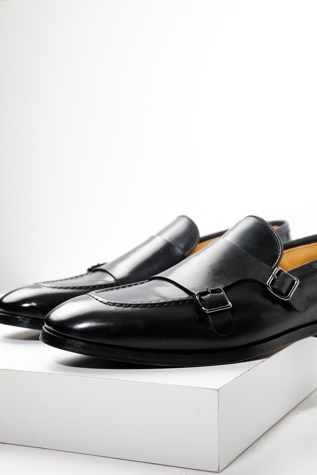 Henderson Çift Tokalı Deri Monk Loafer Ayakkabı-Libas Trendy Fashion Store