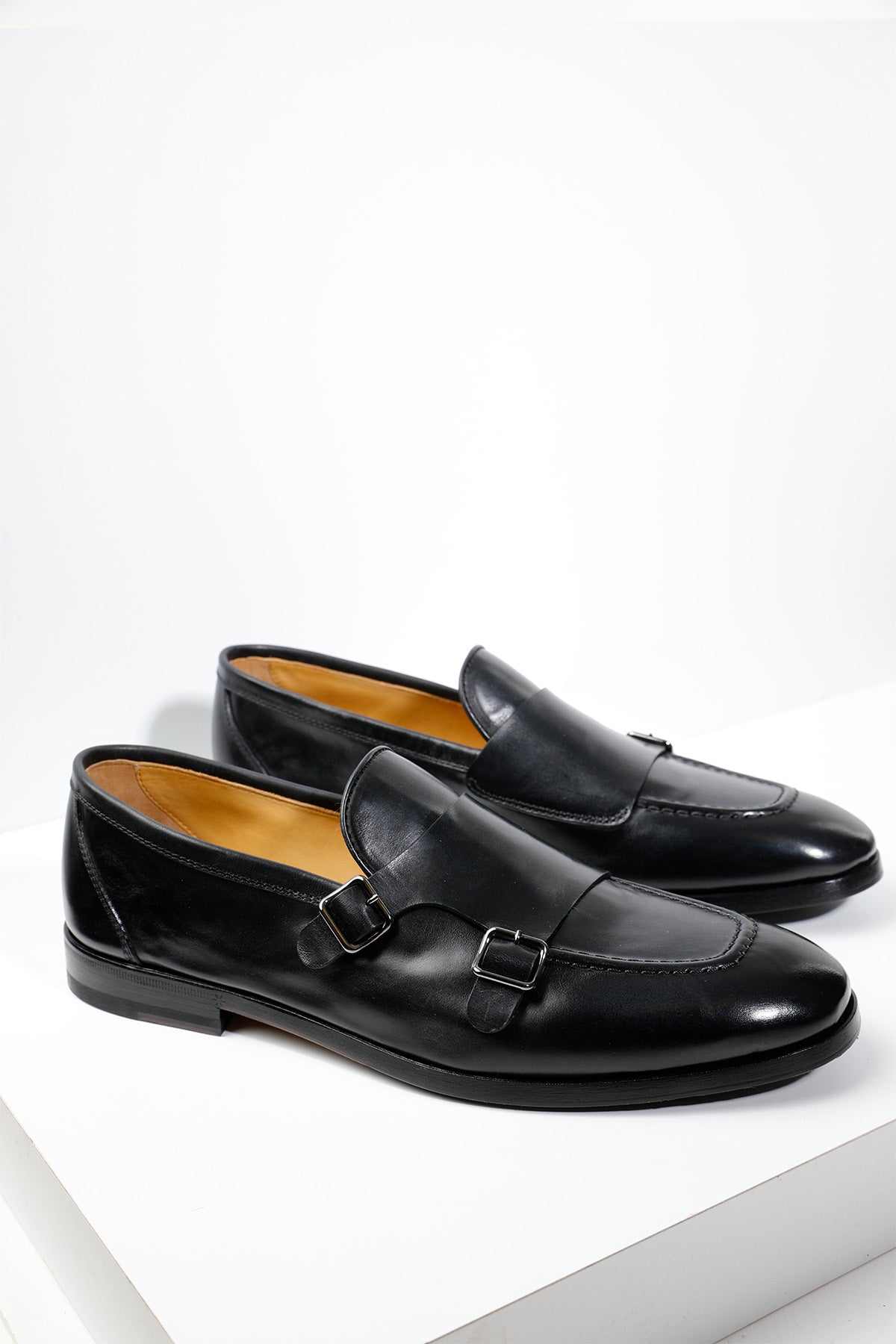 Henderson Çift Tokalı Deri Monk Loafer Ayakkabı-Libas Trendy Fashion Store