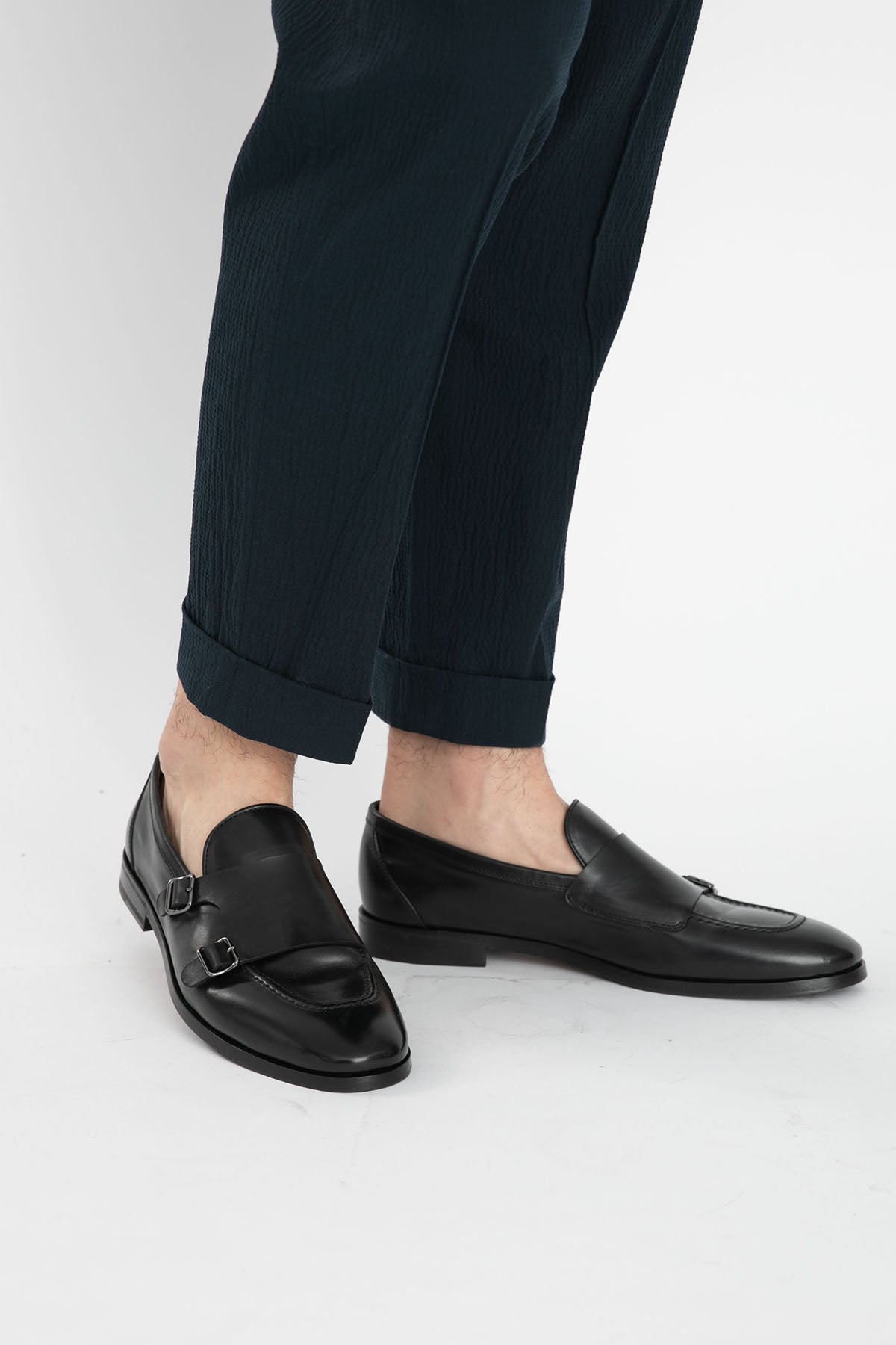 Henderson Çift Tokalı Deri Monk Loafer Ayakkabı-Libas Trendy Fashion Store