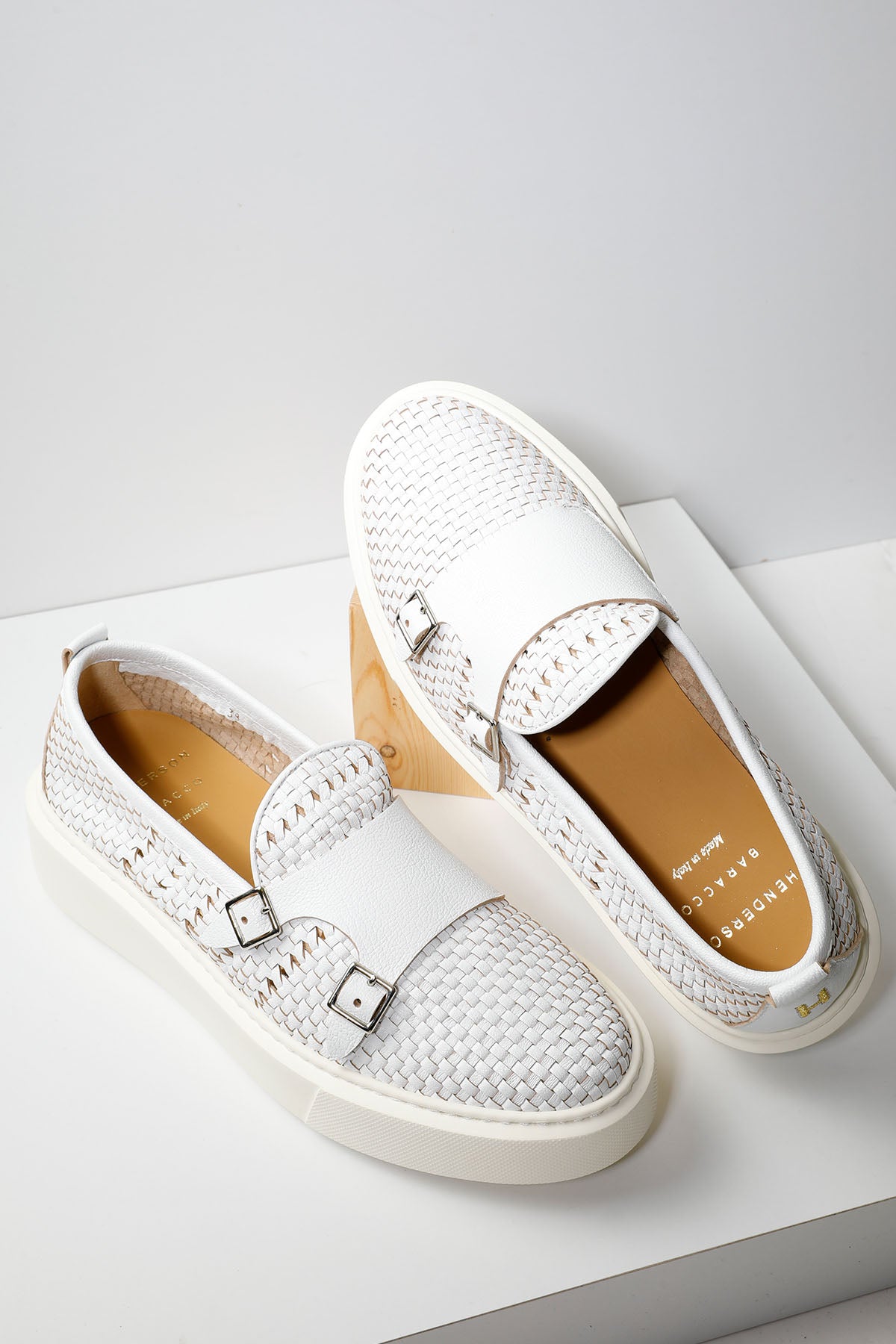 Henderson Gloria Çift Tokalı Örgü Deri Loafer Ayakkabı-Libas Trendy Fashion Store