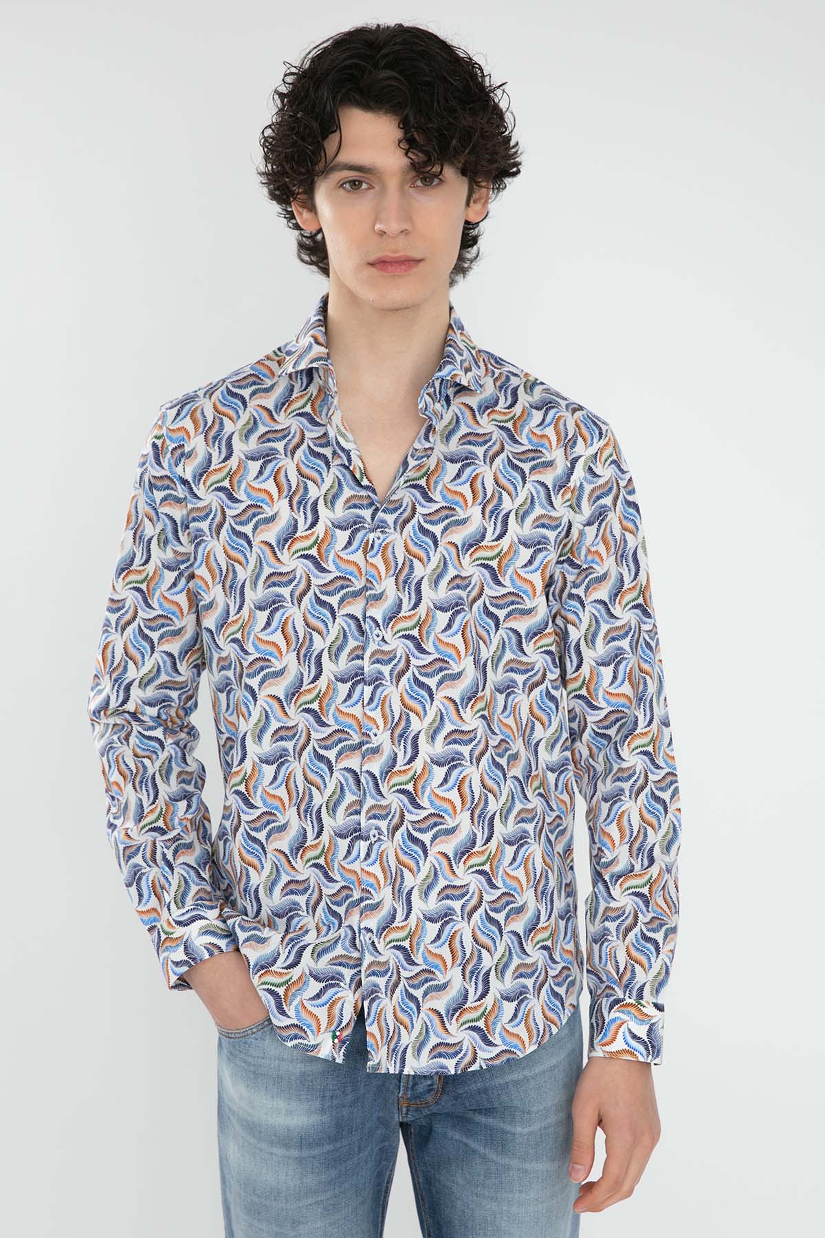 Poggianti Firenze İtalyan Yaka Desenli Gömlek-Libas Trendy Fashion Store