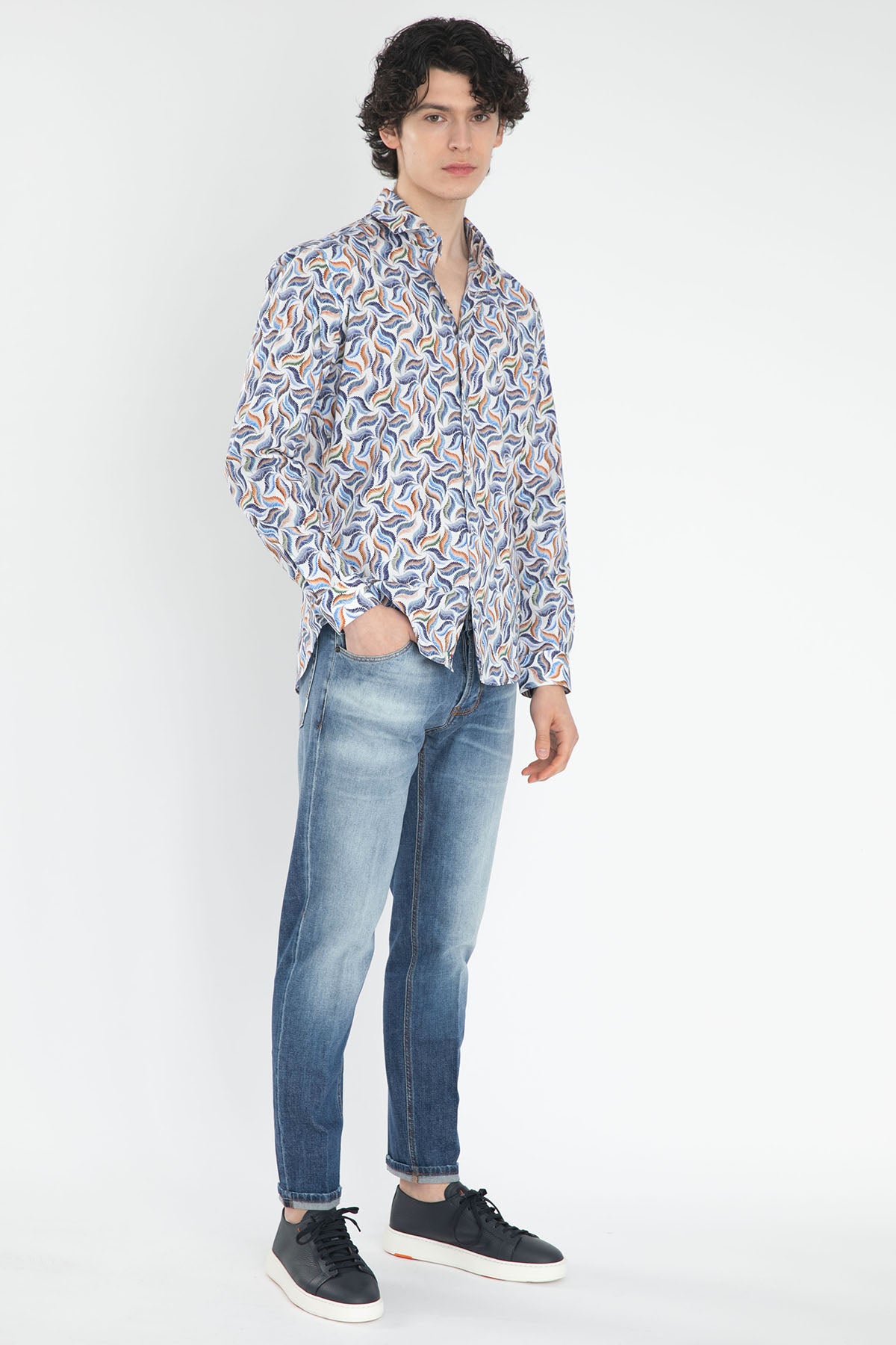 Poggianti Firenze İtalyan Yaka Desenli Gömlek-Libas Trendy Fashion Store