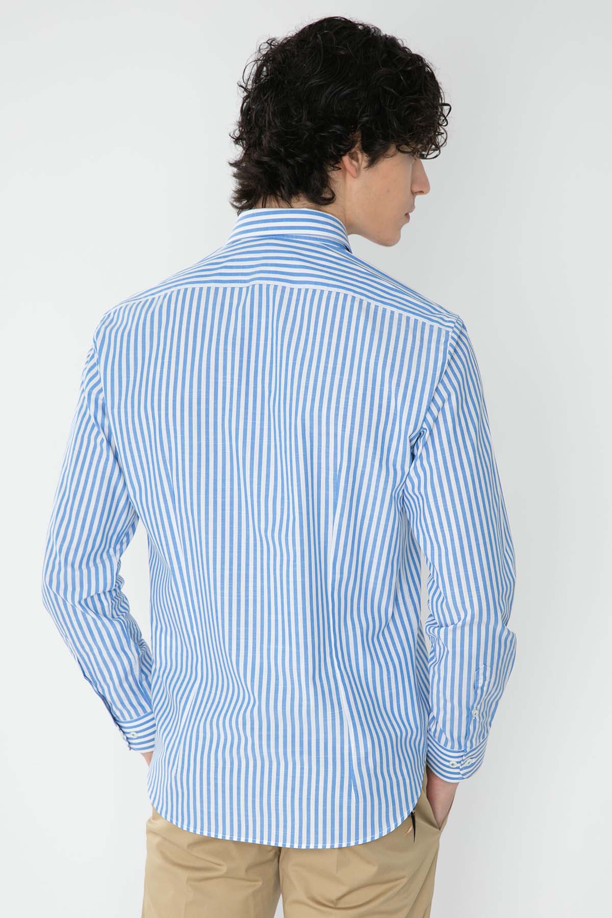 Poggianti Losangel Klasik Düğmeli Yaka Çizgili Gömlek-Libas Trendy Fashion Store