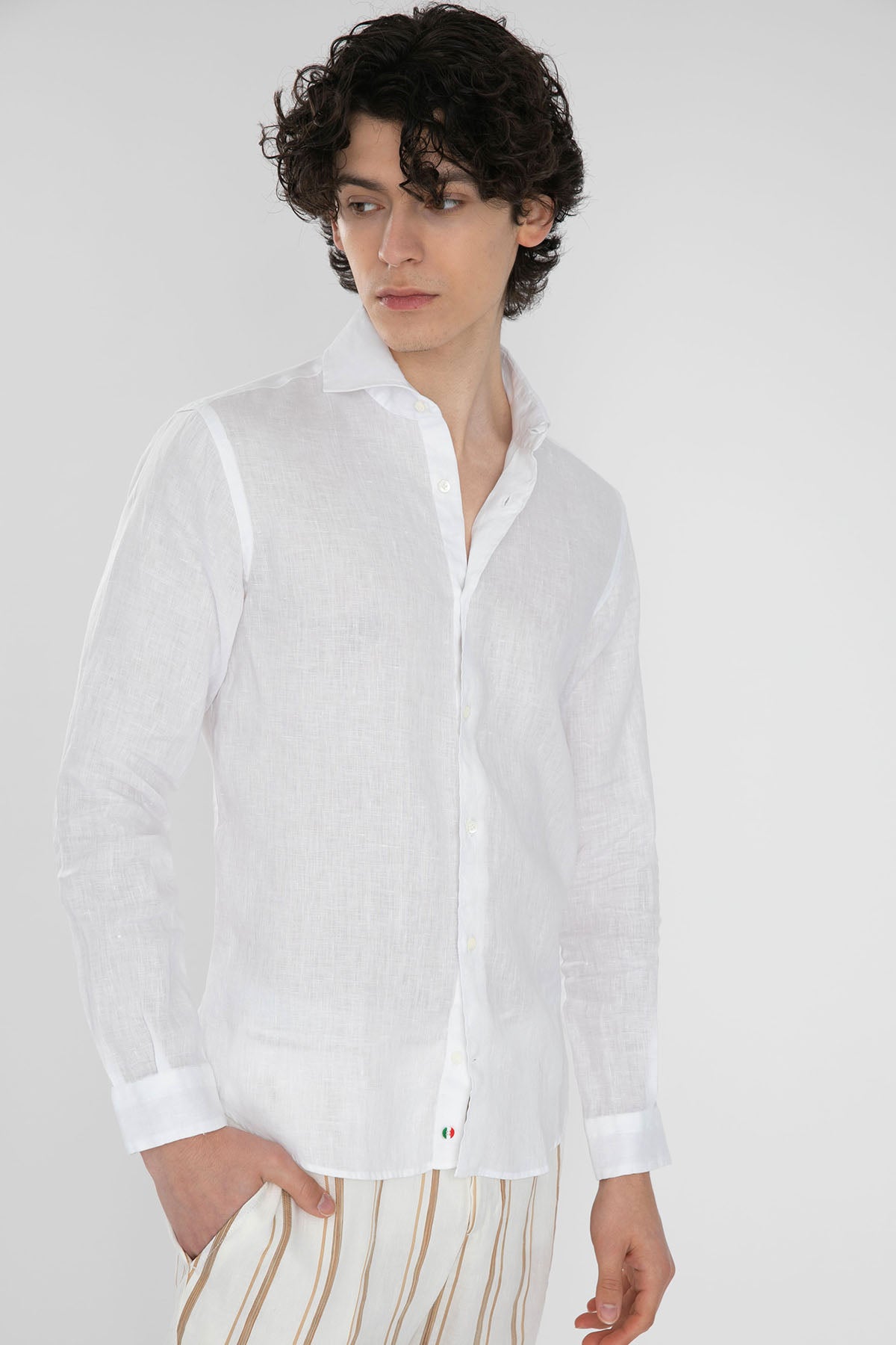 Poggianti Firenze Fransız Yaka Keten Gömlek-Libas Trendy Fashion Store