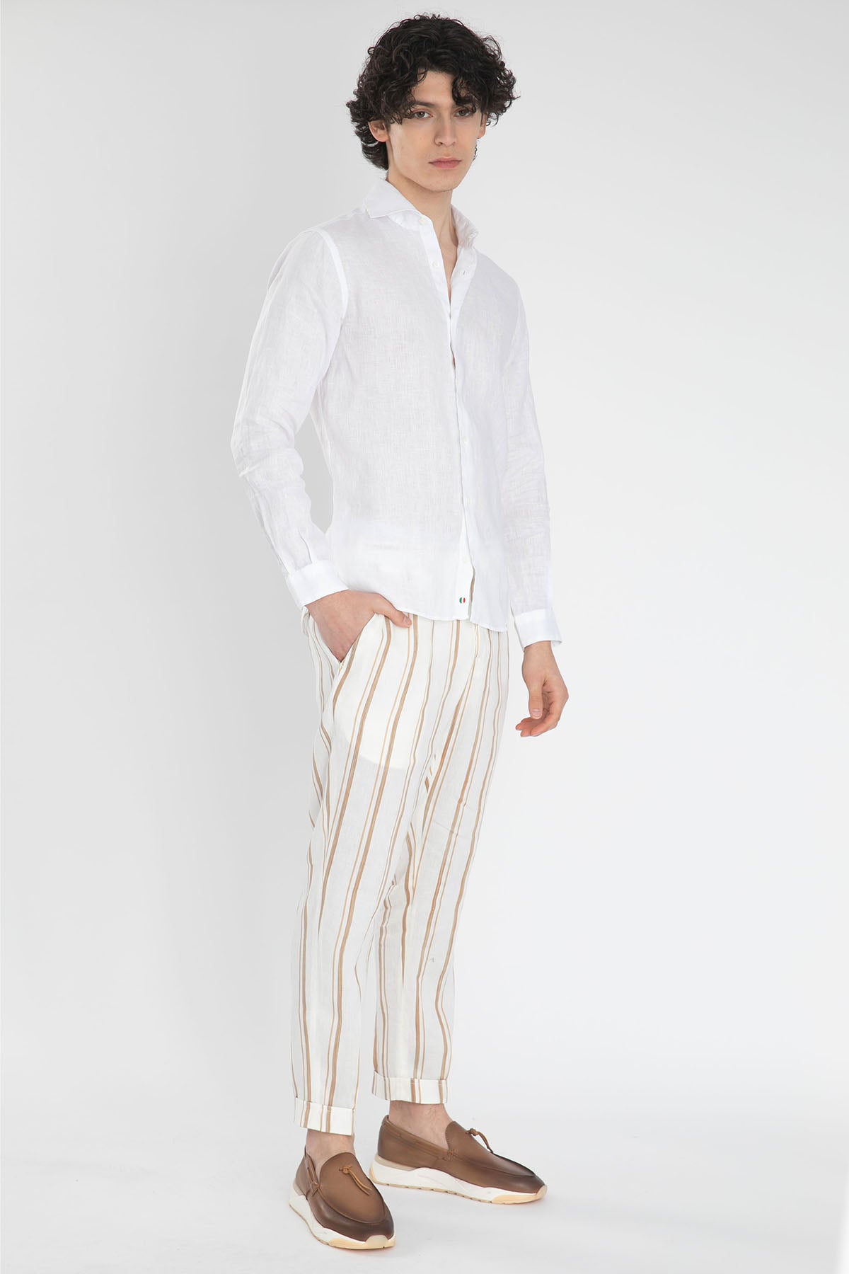 Poggianti Firenze Fransız Yaka Keten Gömlek-Libas Trendy Fashion Store