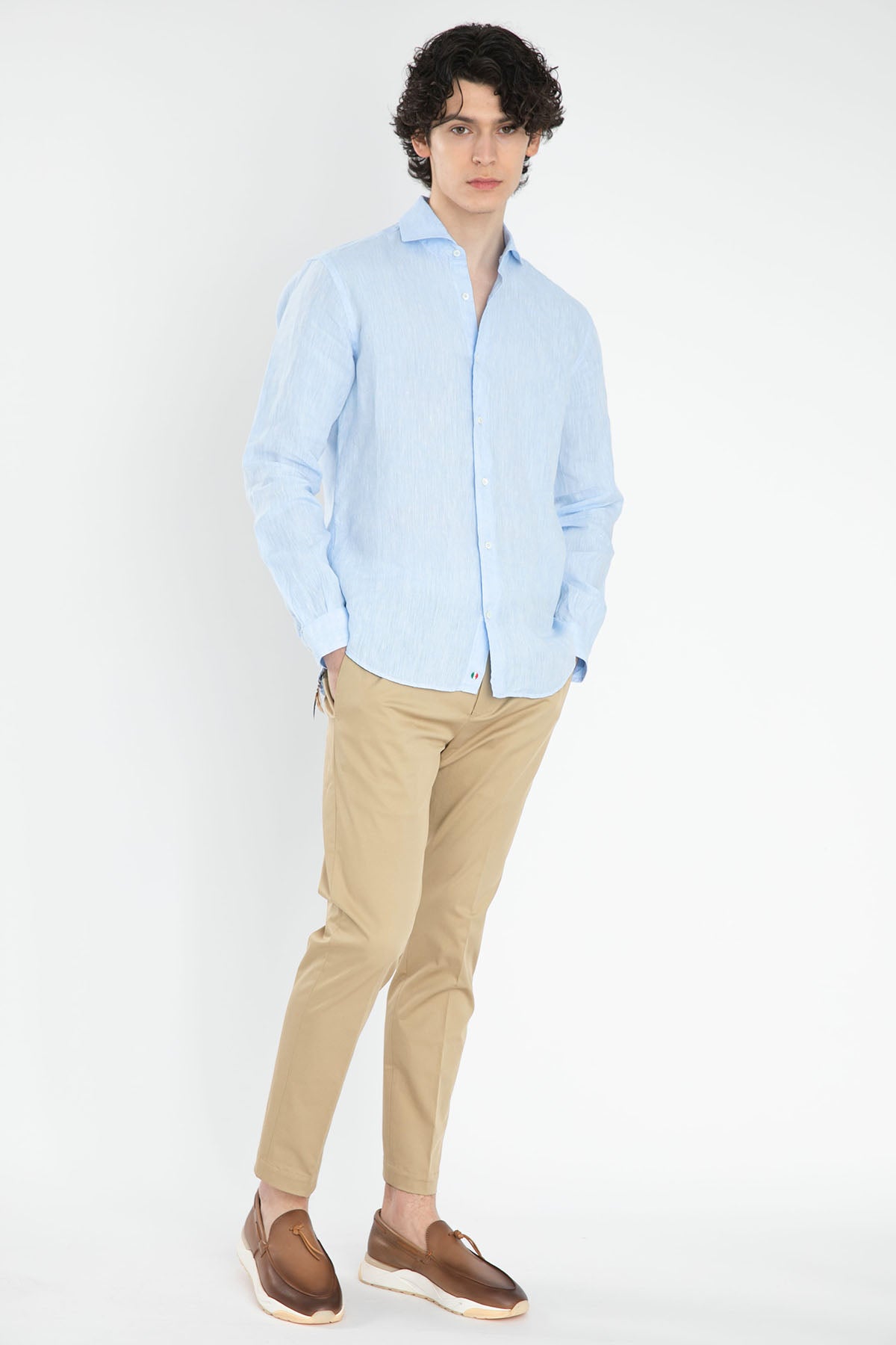 Poggianti Firenze Fransız Yaka Keten Gömlek-Libas Trendy Fashion Store