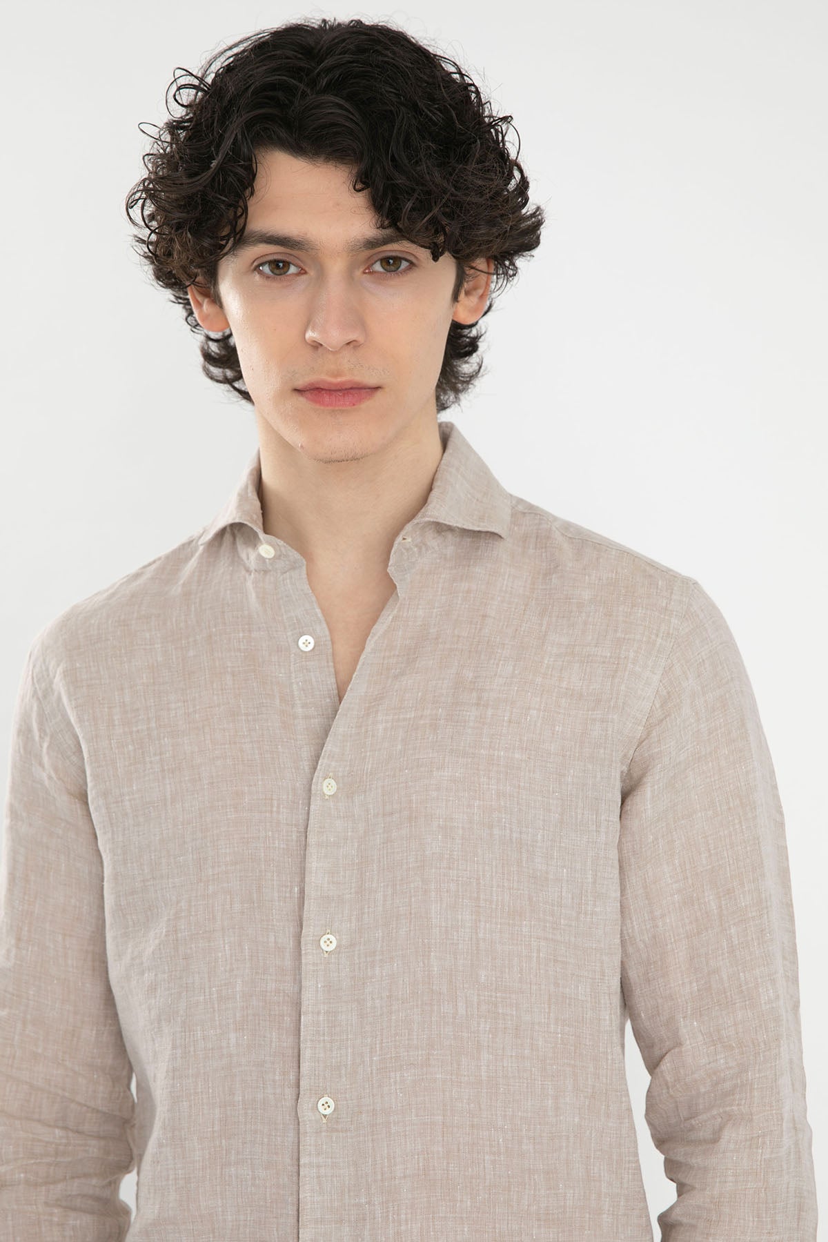 Poggianti Firenze Fransız Yaka Keten Gömlek-Libas Trendy Fashion Store