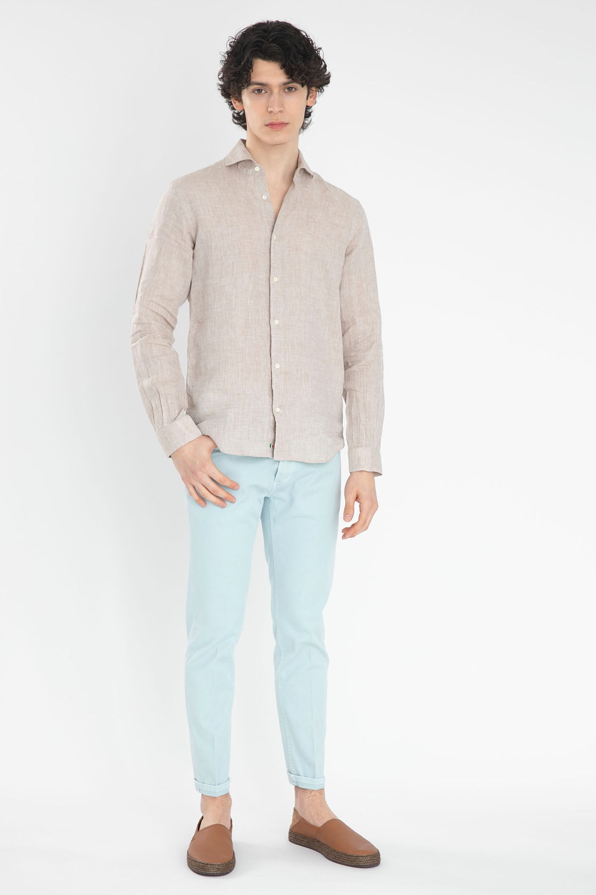 Poggianti Firenze Fransız Yaka Keten Gömlek-Libas Trendy Fashion Store