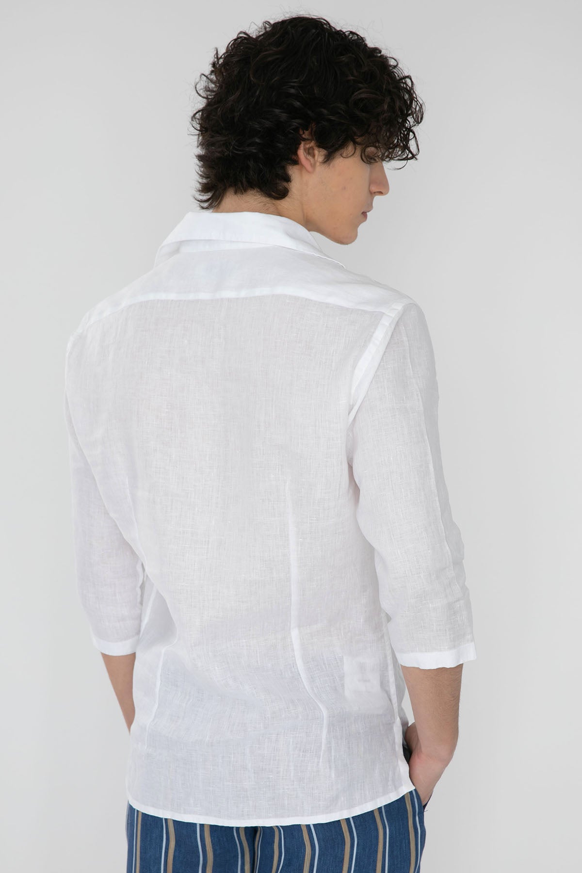 Poggianti Querceto Yarım Pat Fransız Yaka Keten Gömlek-Libas Trendy Fashion Store