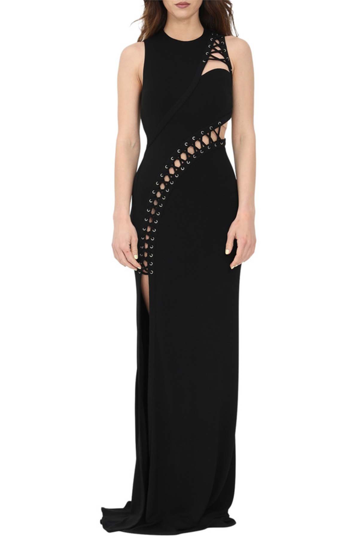 Elisabetta Franchi Bağlama Detaylı Uzun Elbise-Libas Trendy Fashion Store