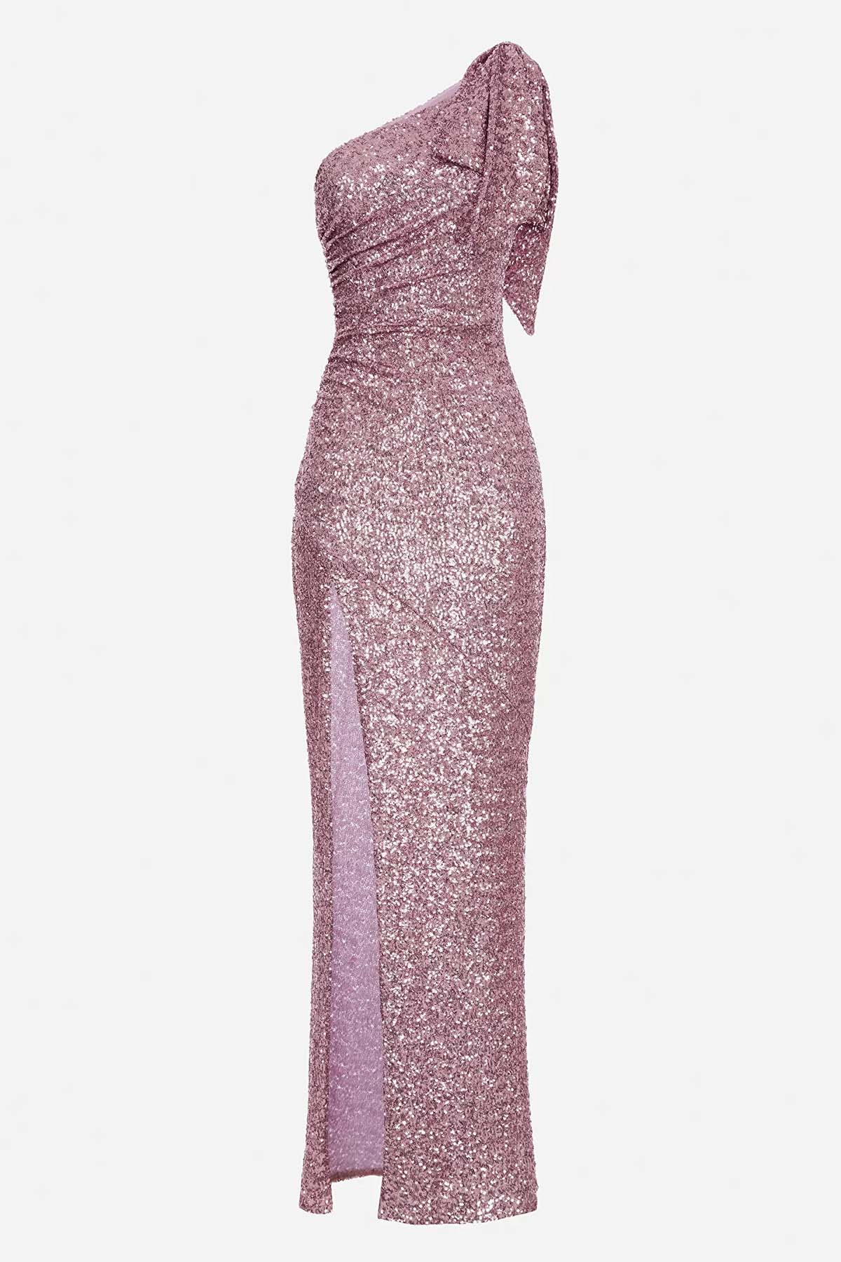 Elisabetta Franchi Tek Omuz Payetli Uzun Elbise-Libas Trendy Fashion Store