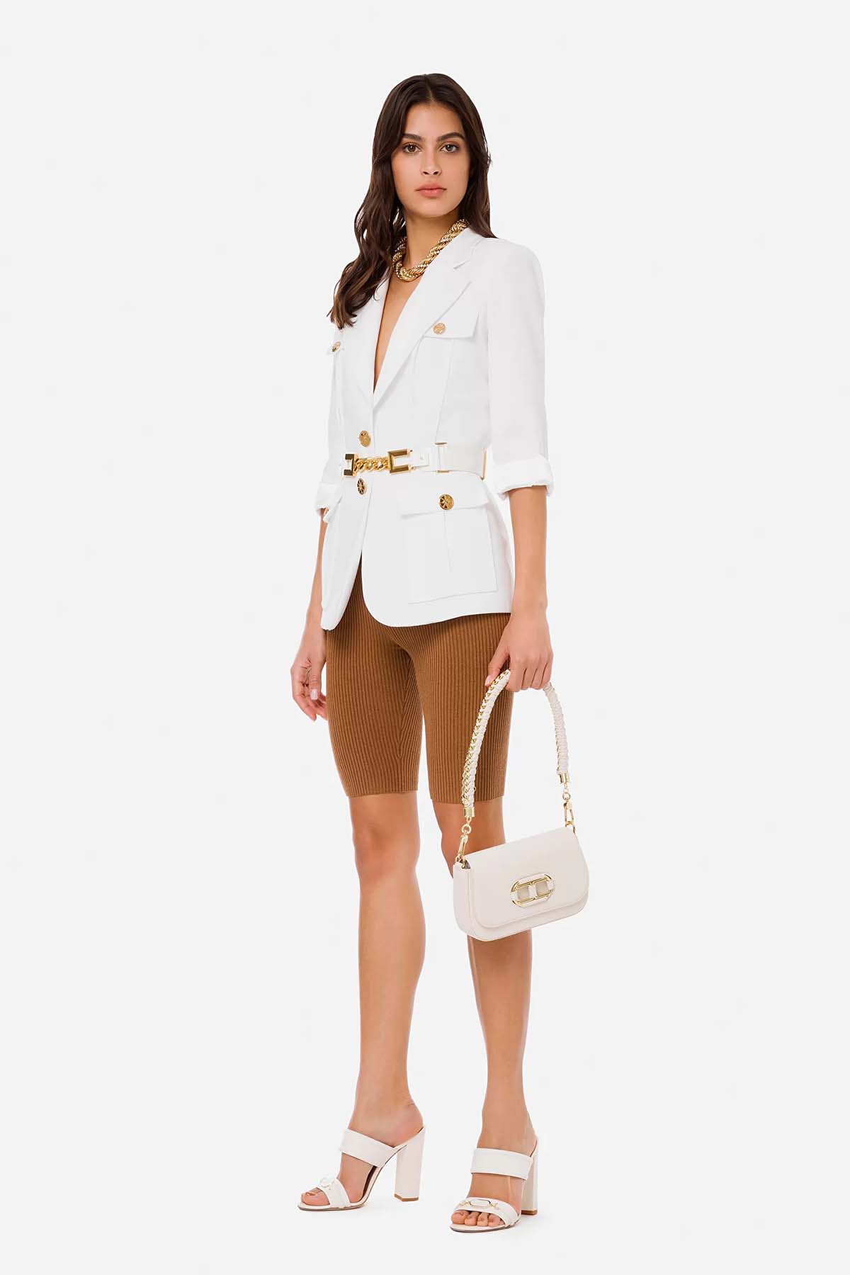 Elisabetta Franchi Kapaklı Cep Ve Kemer Detaylı Ceket-Libas Trendy Fashion Store