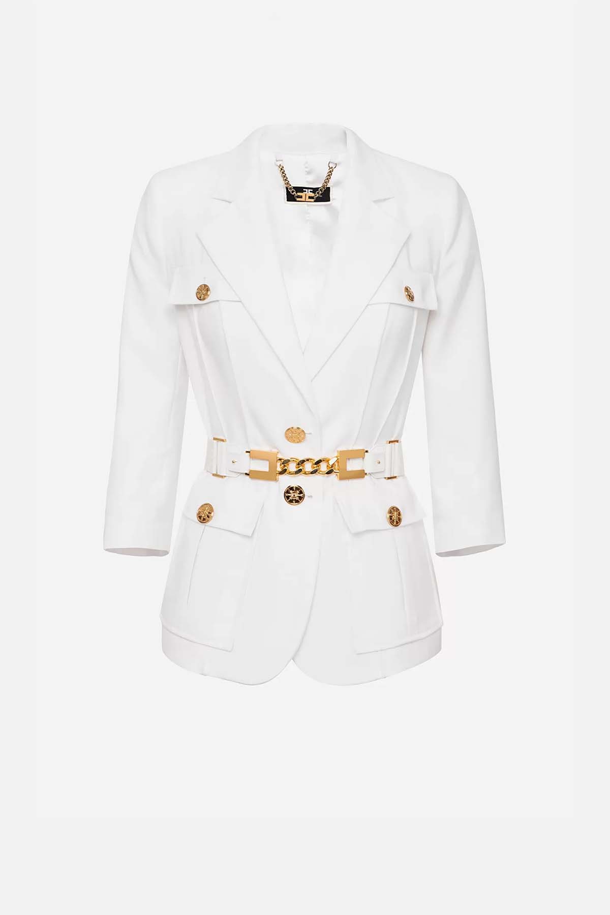 Elisabetta Franchi Kapaklı Cep Ve Kemer Detaylı Ceket-Libas Trendy Fashion Store