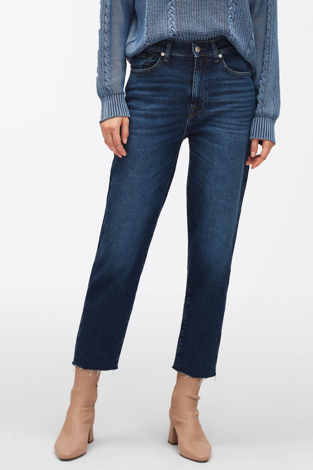 7 For All Mankind Malia Yüksek Bel Straight Fit Jeans-Libas Trendy Fashion Store