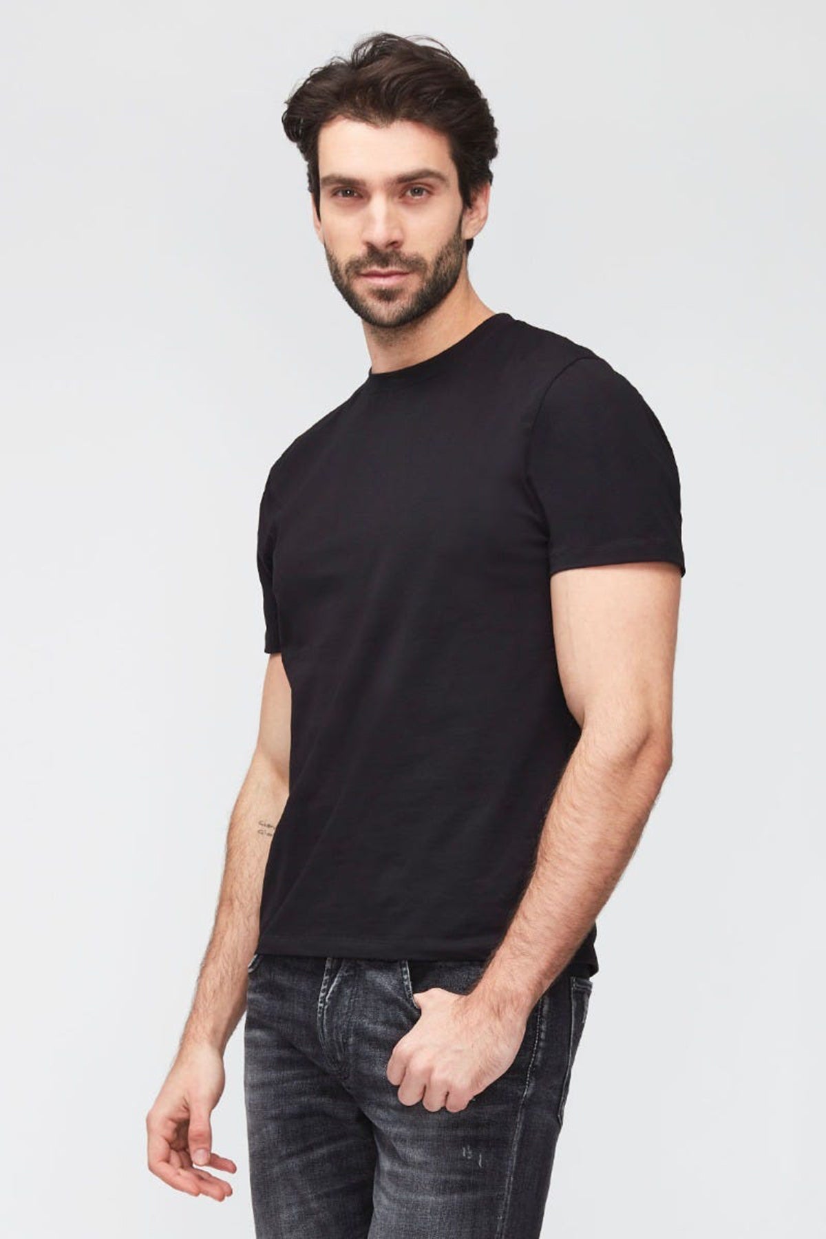 7 For All Mankind Yuvarlak Yaka Luxe Performance Streç T-shirt-Libas Trendy Fashion Store