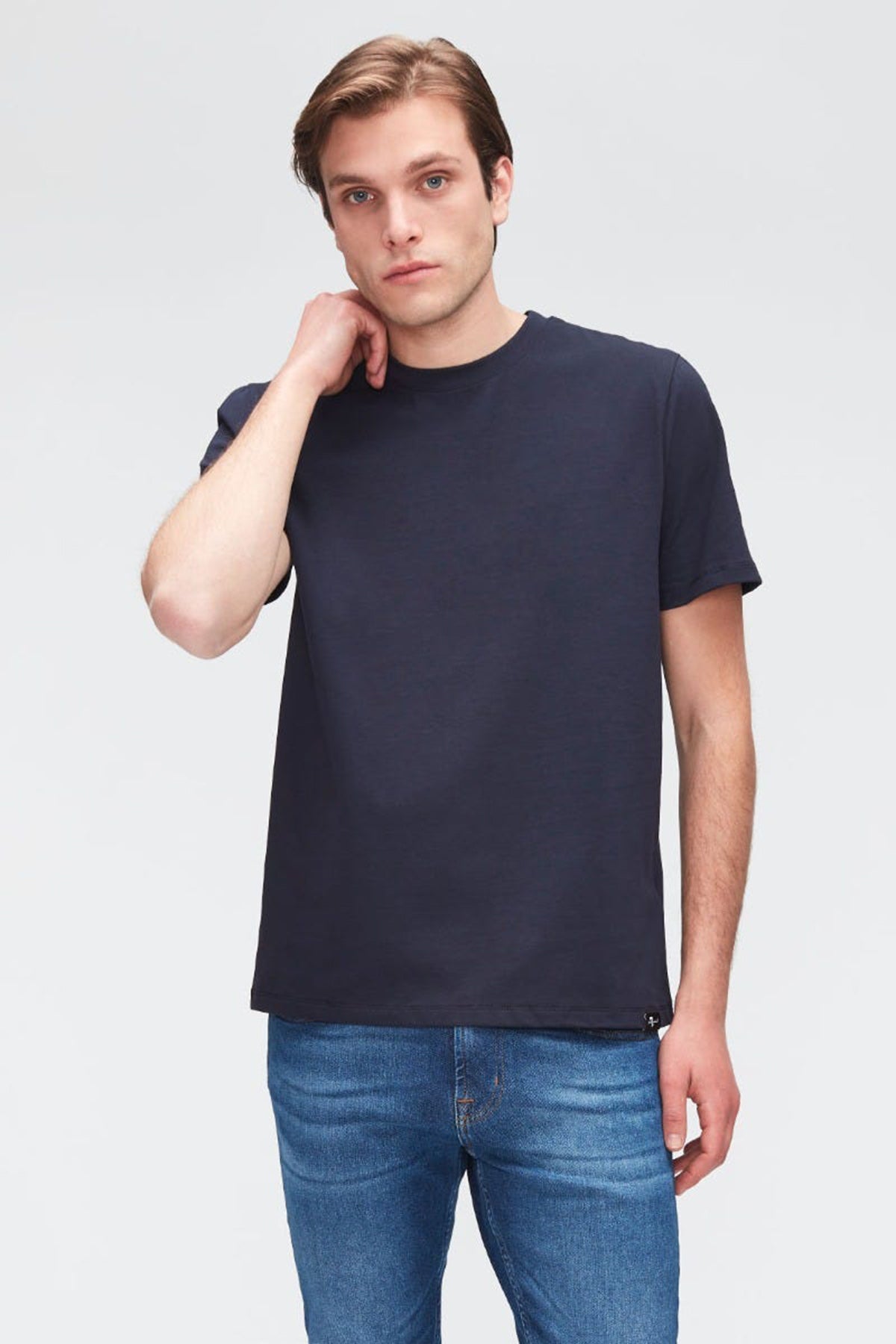 7 For All Mankind Yuvarlak Yaka Luxe Performance Streç T-shirt-Libas Trendy Fashion Store