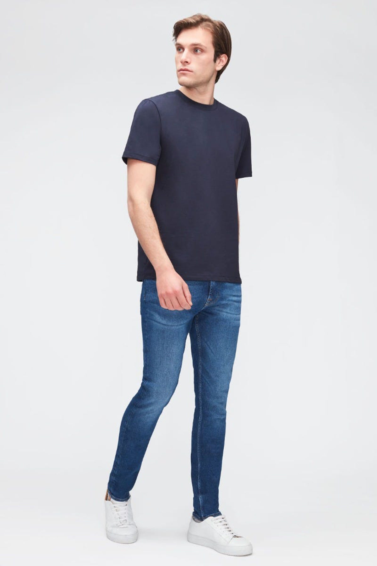 7 For All Mankind Yuvarlak Yaka Luxe Performance Streç T-shirt-Libas Trendy Fashion Store