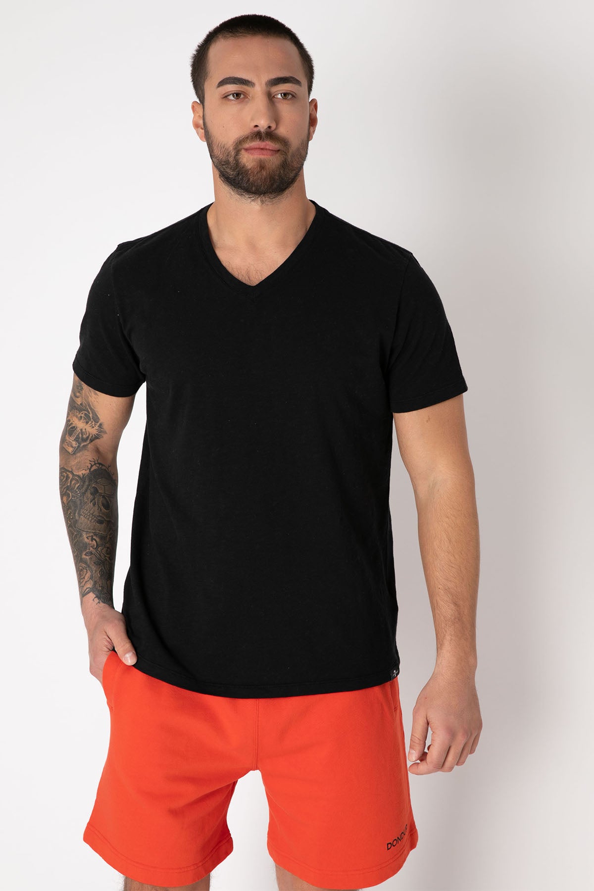 7 For All Mankind V Yaka Organik Pamuklu T-shirt-Libas Trendy Fashion Store