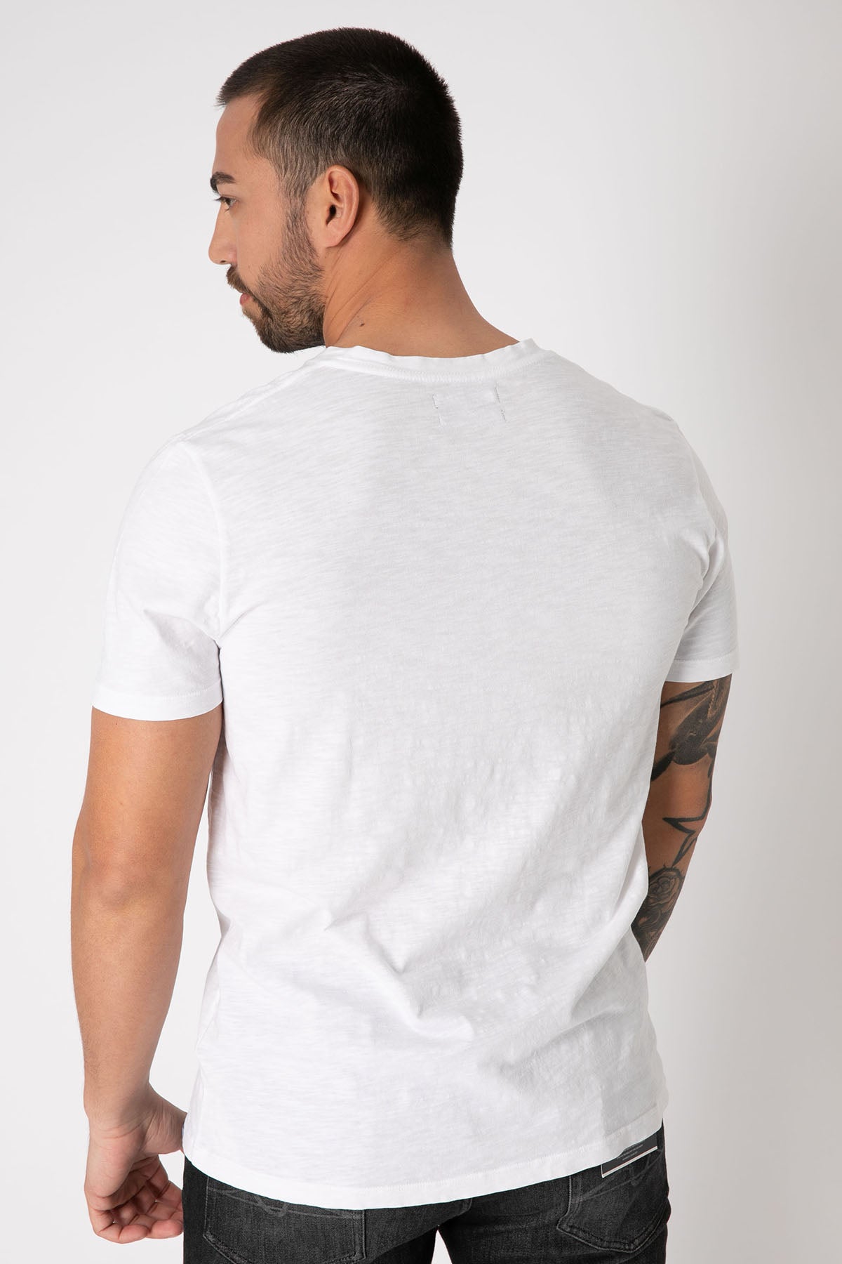 7 For All Mankind V Yaka Organik Pamuklu T-shirt-Libas Trendy Fashion Store