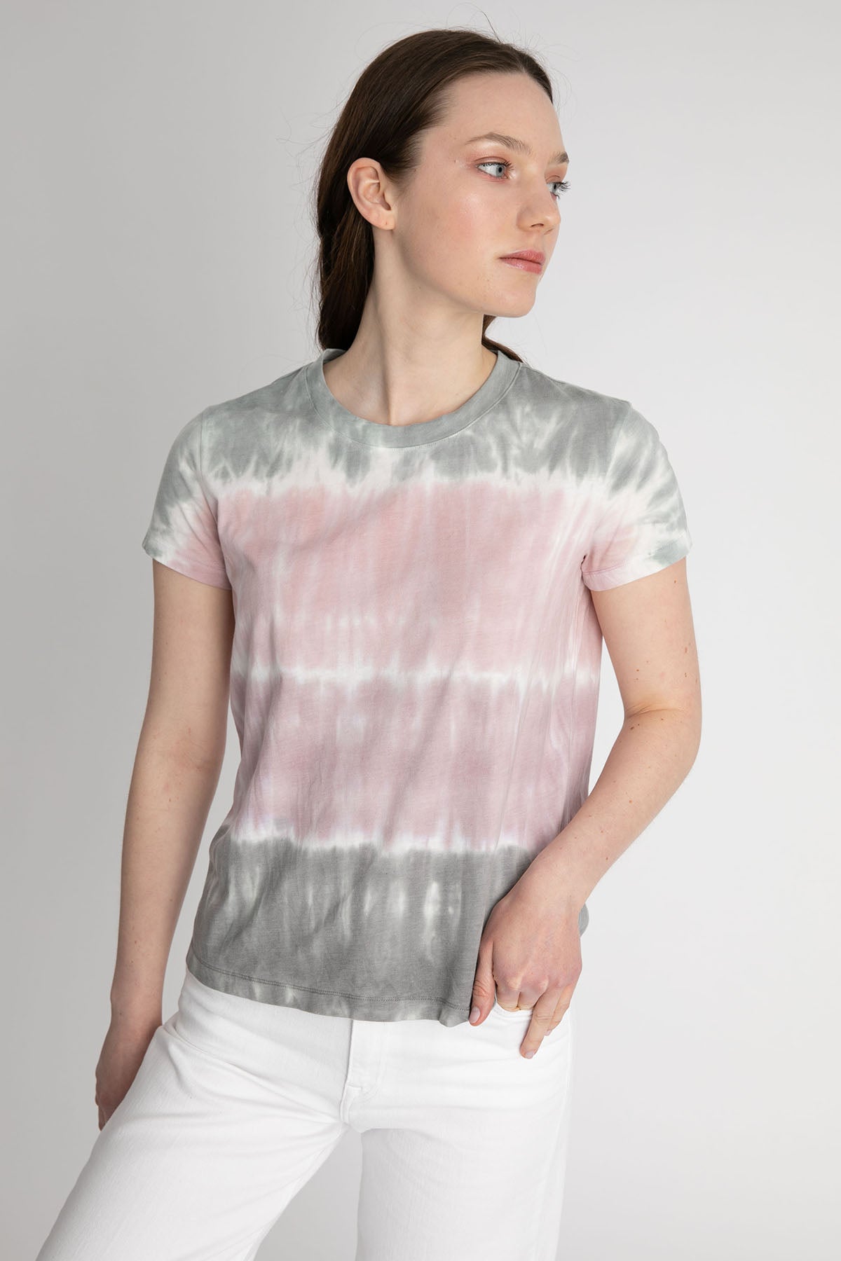 7 For All Mankind Yuvarlak Yaka Batik T-shirt-Libas Trendy Fashion Store