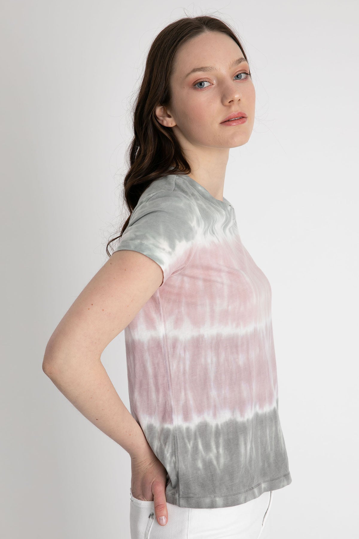 7 For All Mankind Yuvarlak Yaka Batik T-shirt-Libas Trendy Fashion Store