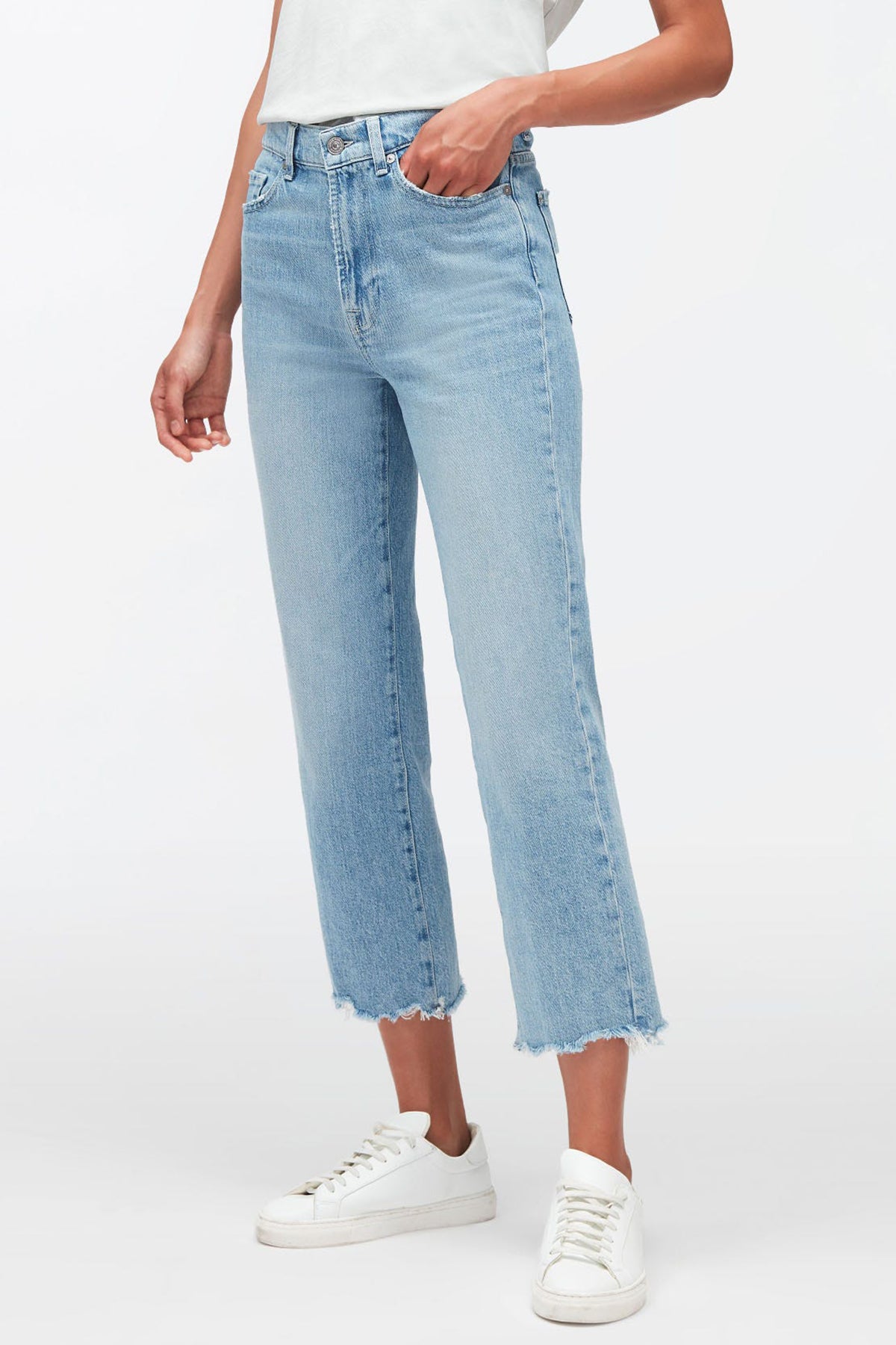 7 For All Mankind Logan Stovepipe Yüksek Bel Straight Fit Jeans-Libas Trendy Fashion Store