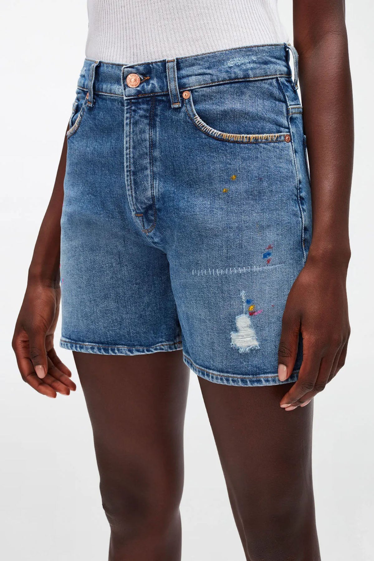 7 For All Mankind Billie Yüksek Bel Jean Streç Şort-Libas Trendy Fashion Store