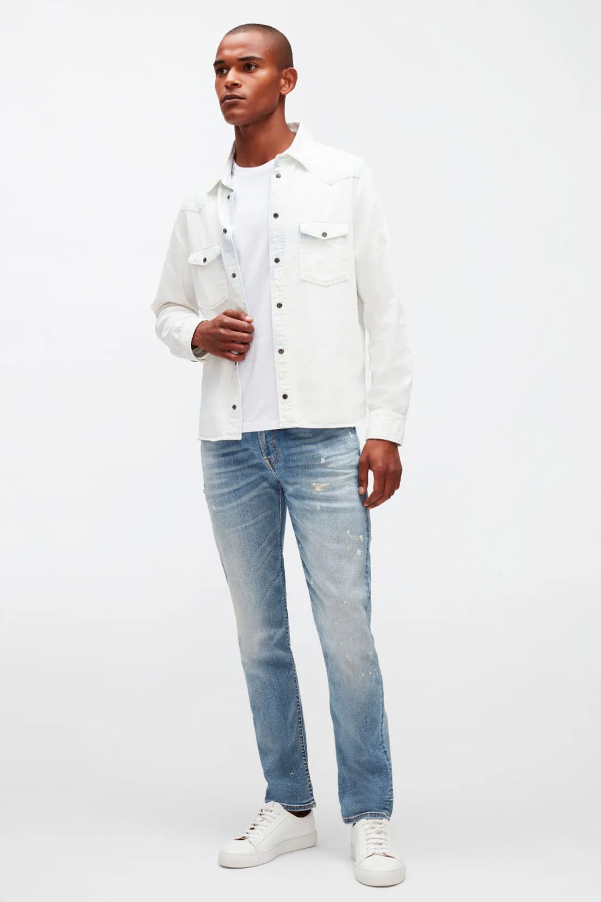 7 For All Mankind Yıkamalı Denim Gömlek-Libas Trendy Fashion Store