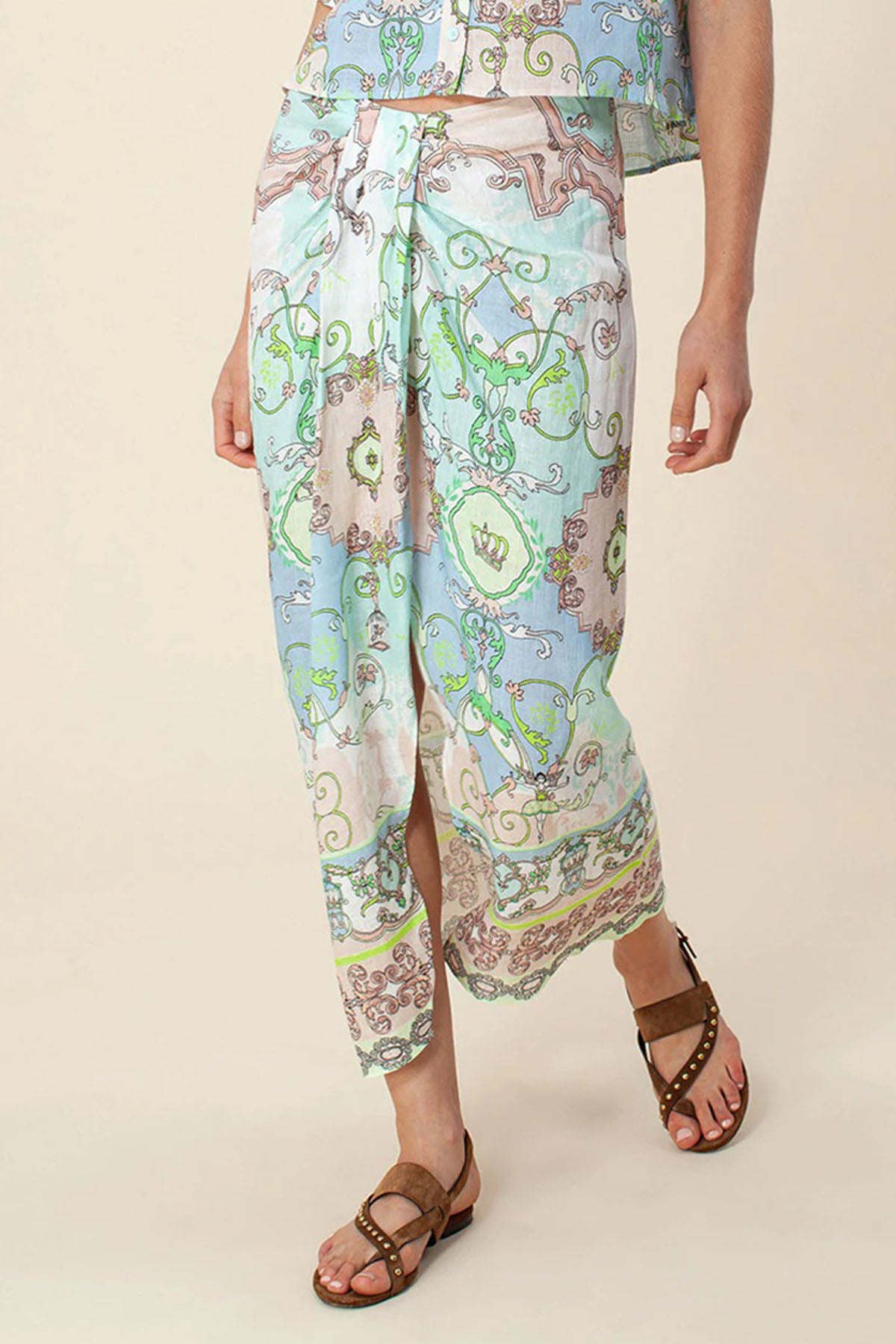 Hale Bob Keten Gömlek Etek Set-Libas Trendy Fashion Store