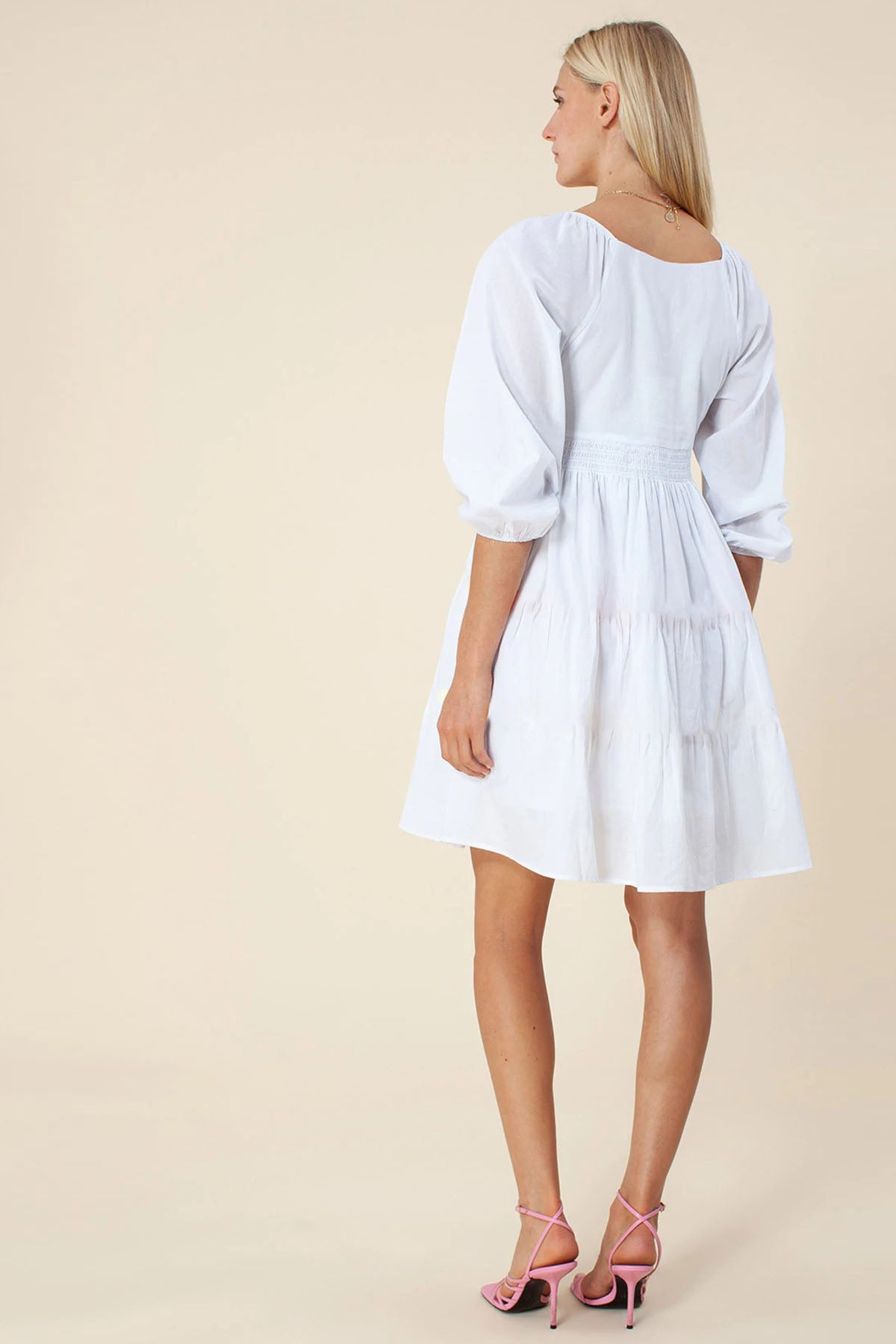 Hale Bob V Yaka Balon Kol Dizüstü Elbise-Libas Trendy Fashion Store