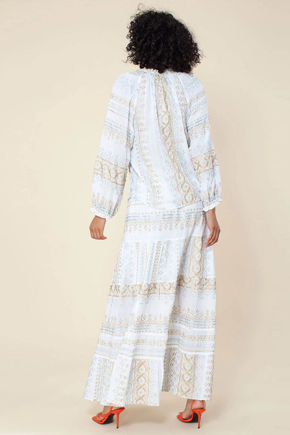 Hale Bob V Yaka Desenli Bluz-Libas Trendy Fashion Store