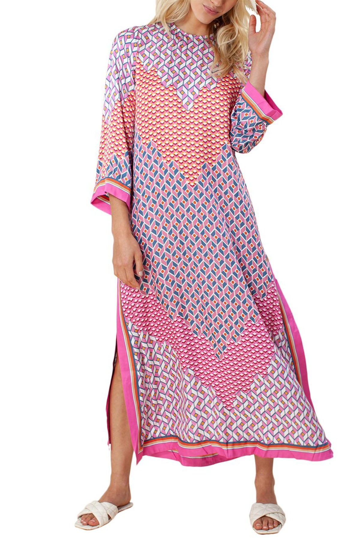 Hale Bob Desenli Maxi Elbise-Libas Trendy Fashion Store